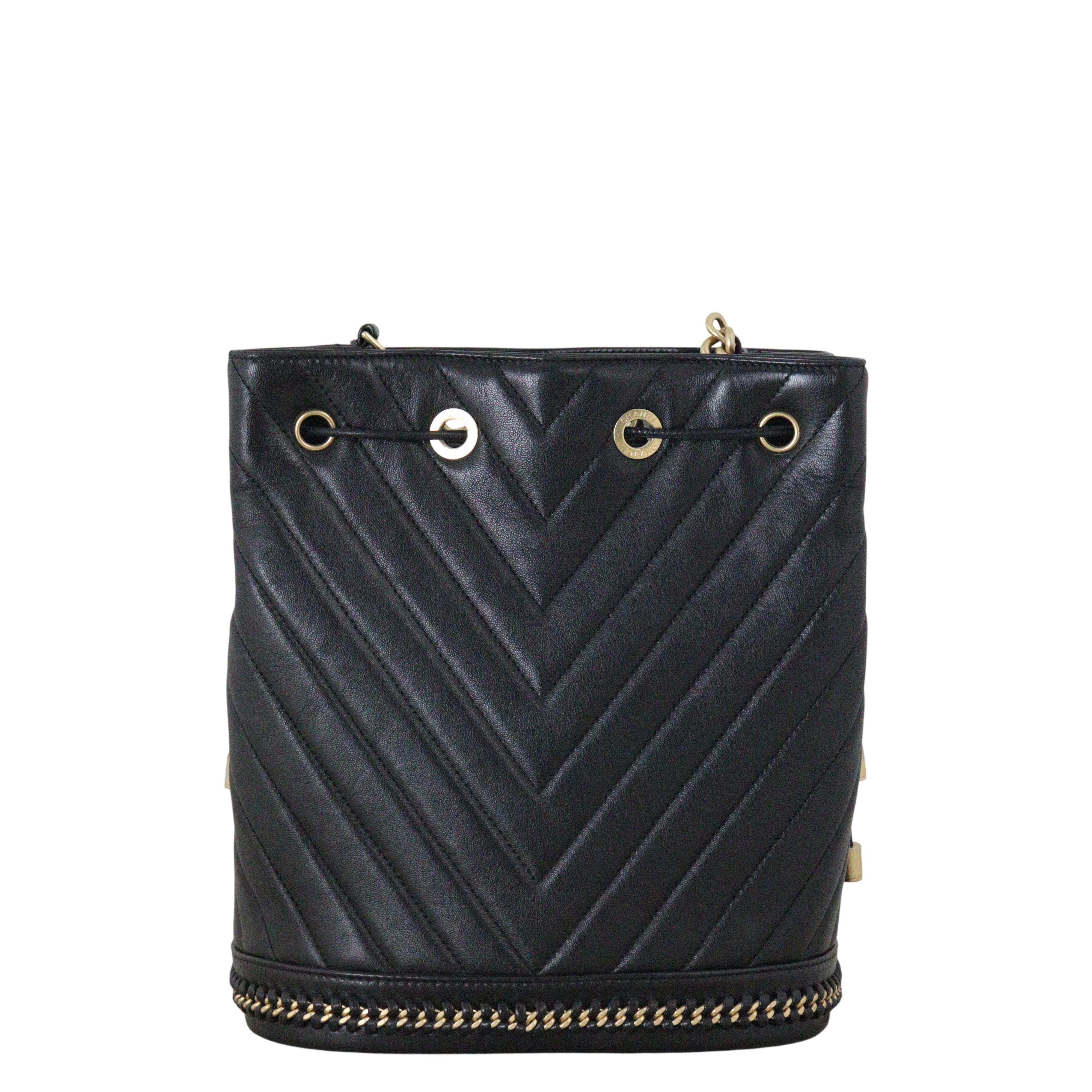 Chanel Paris Cosmopolite Bucket Bag Chevron