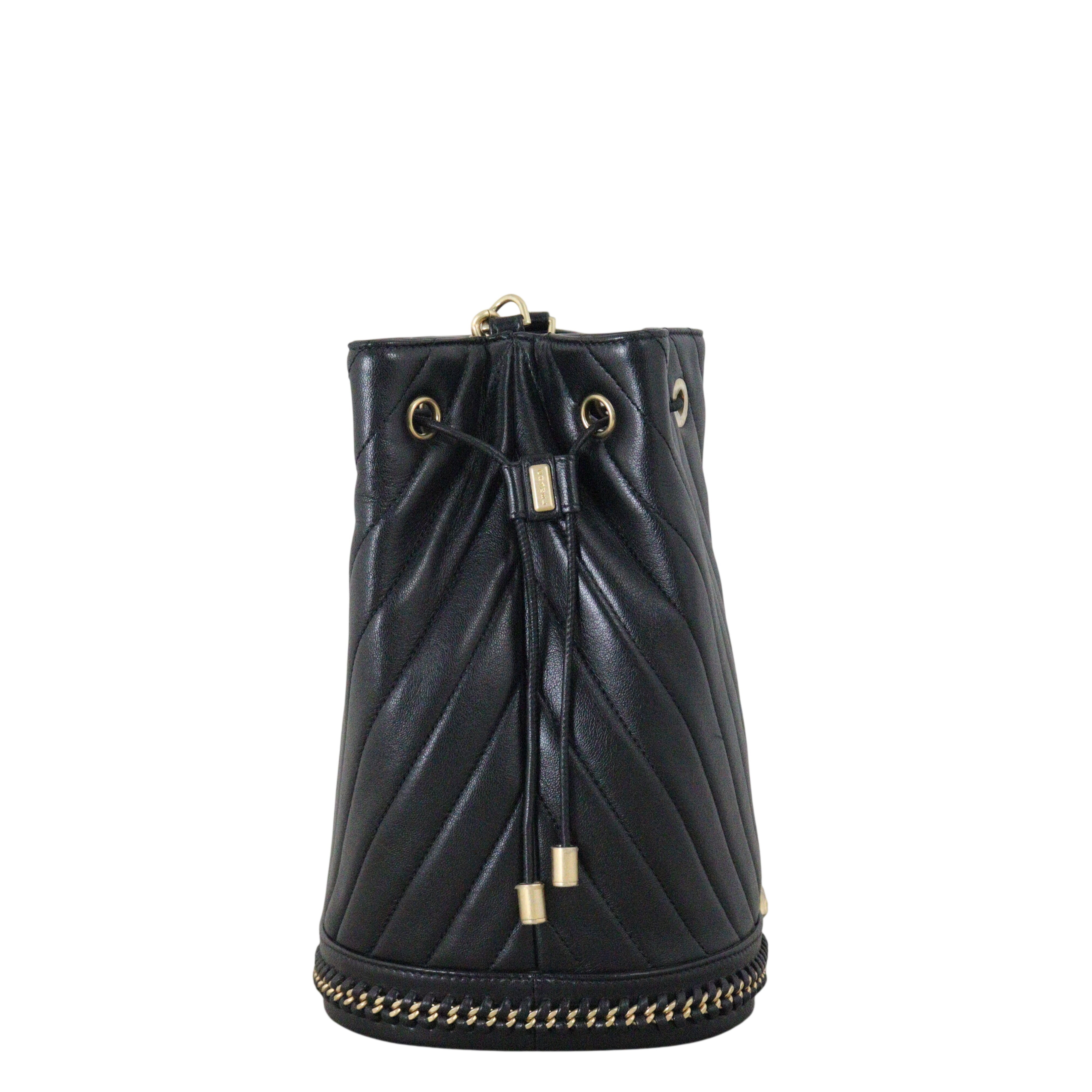 Chanel Paris Cosmopolite Bucket Bag Chevron