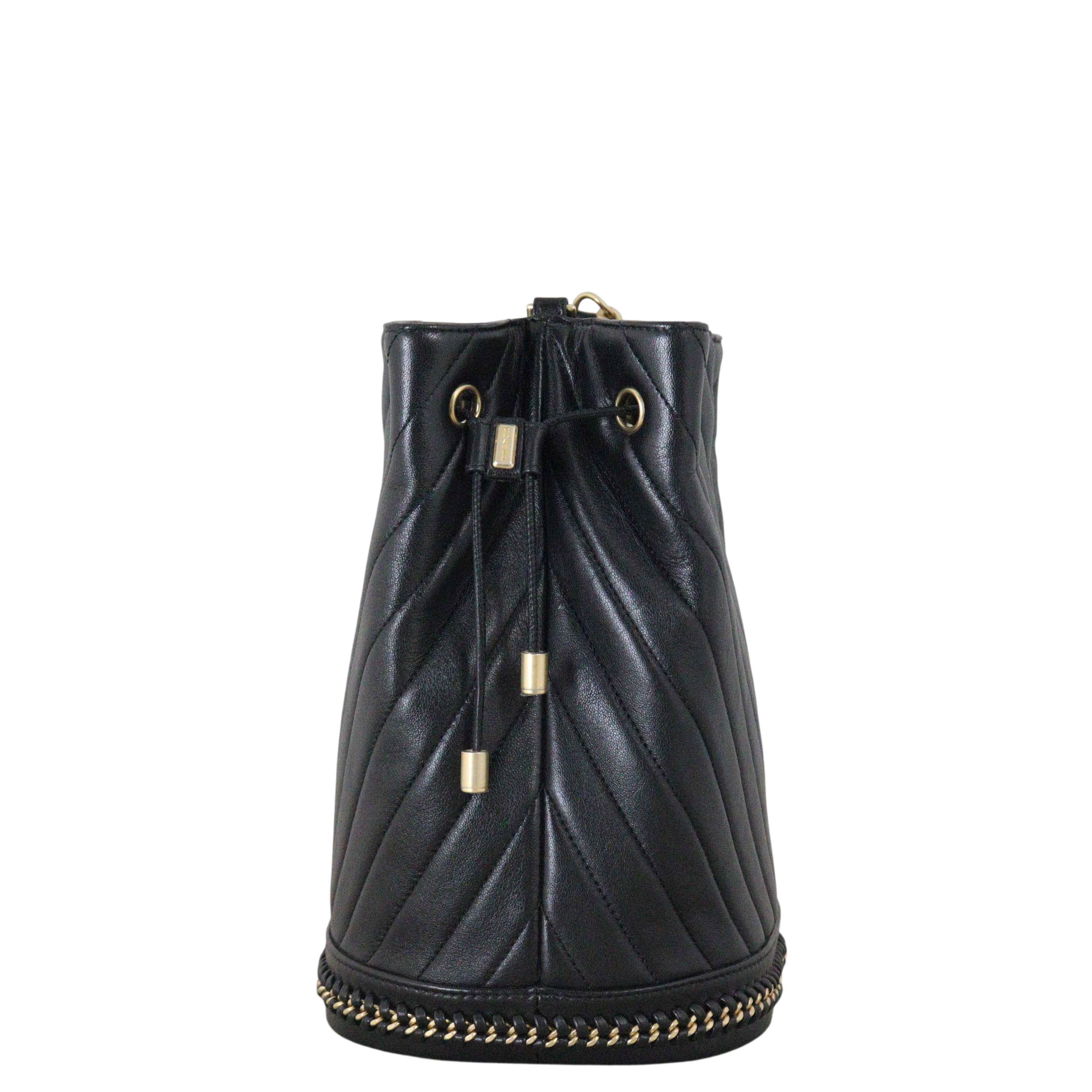 Chanel Paris Cosmopolite Bucket Bag Chevron