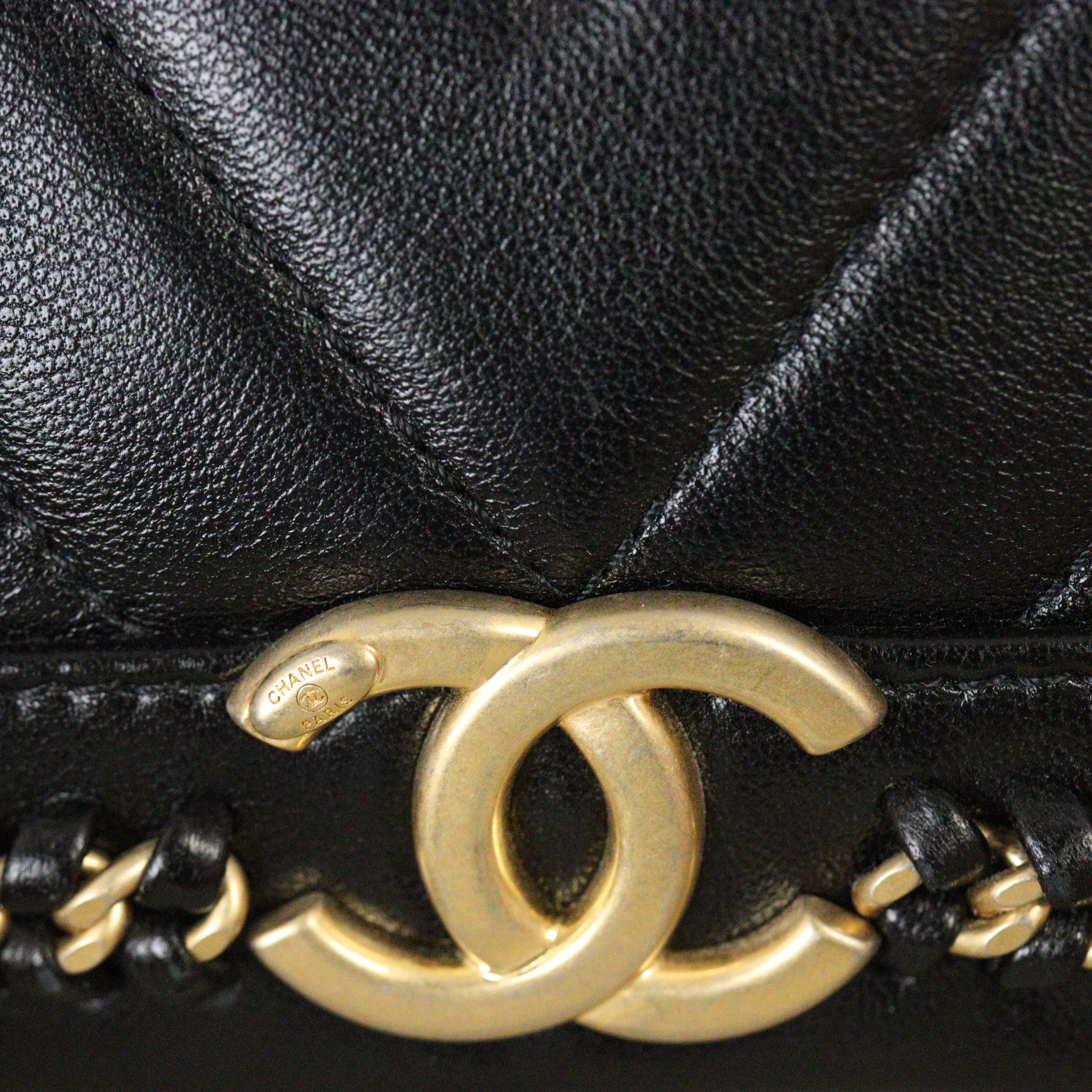 Chanel Paris Cosmopolite Bucket Bag Chevron