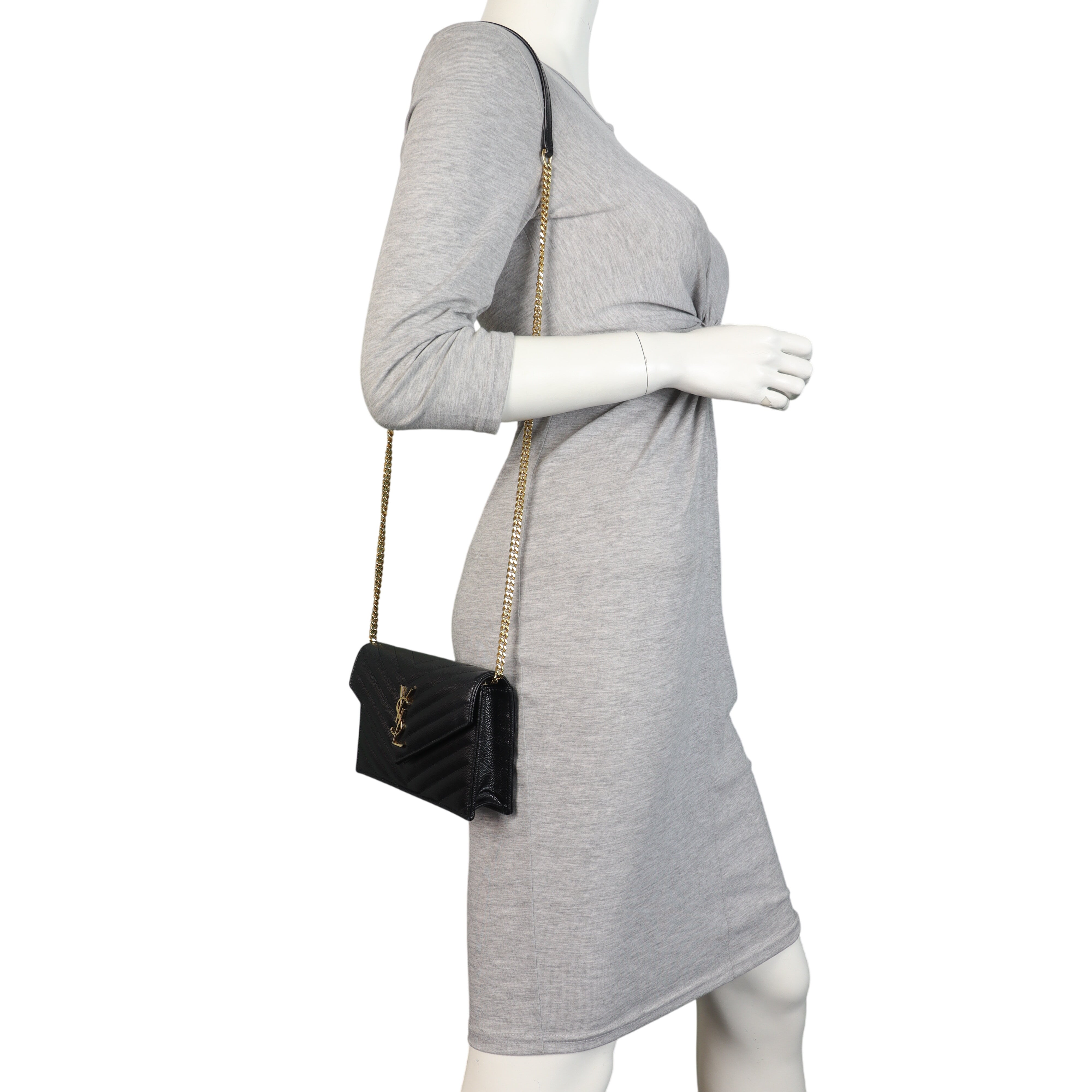 Saint Laurent Cassandre Envelope Chain Wallet