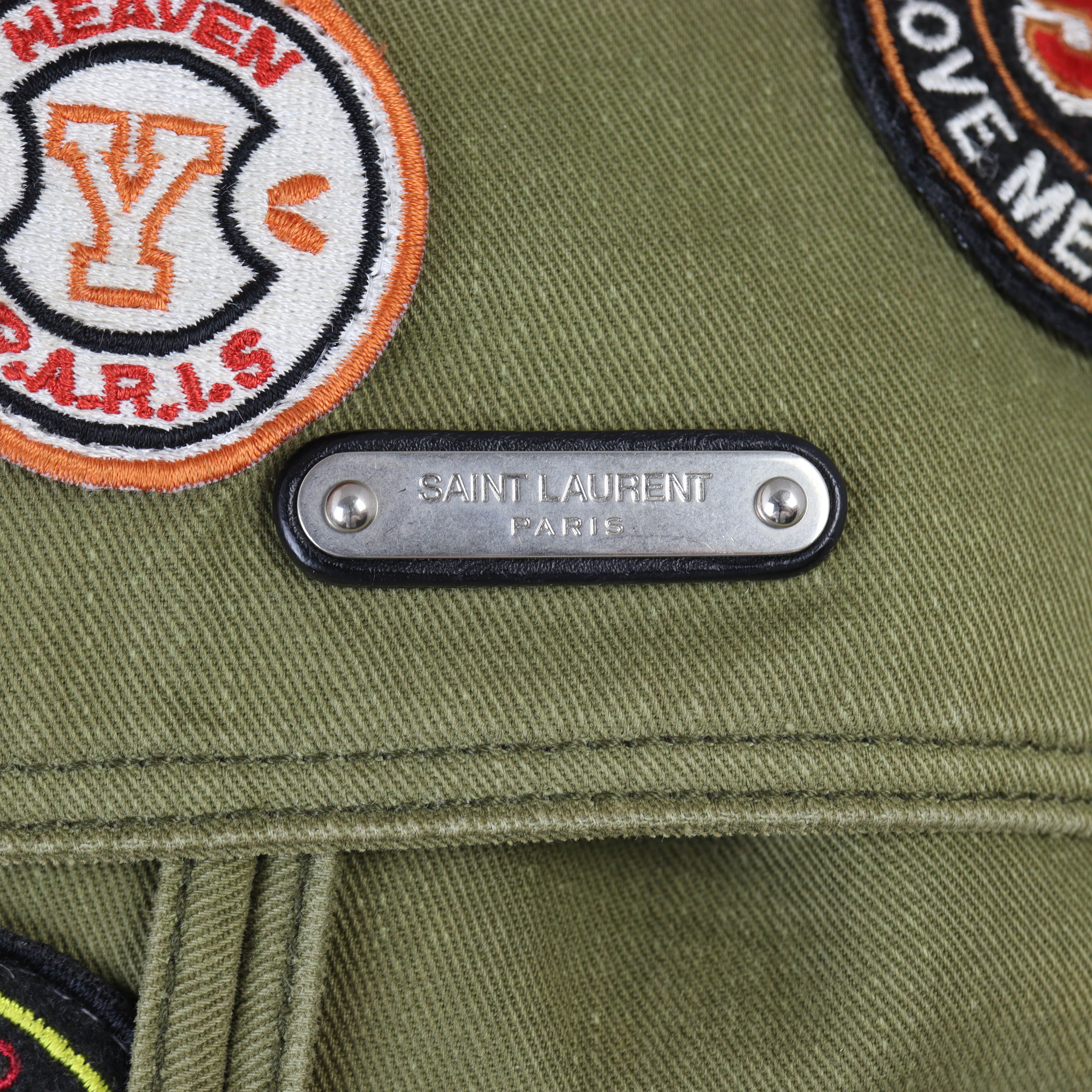 Saint Laurent Noe Canvas Multi Patch Backpack