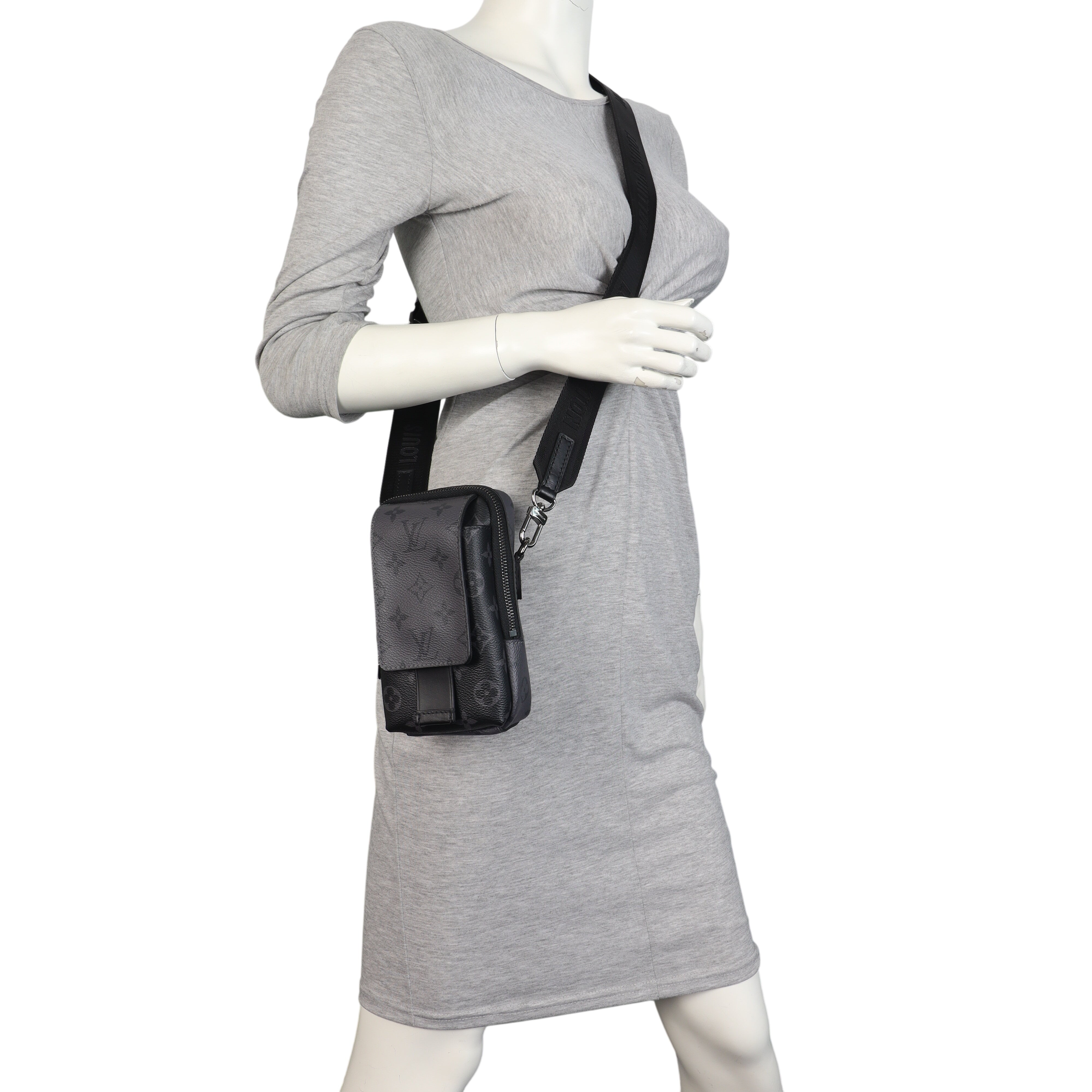 Louis Vuitton Double Phone Pouch Monogram Eclipse Reverse