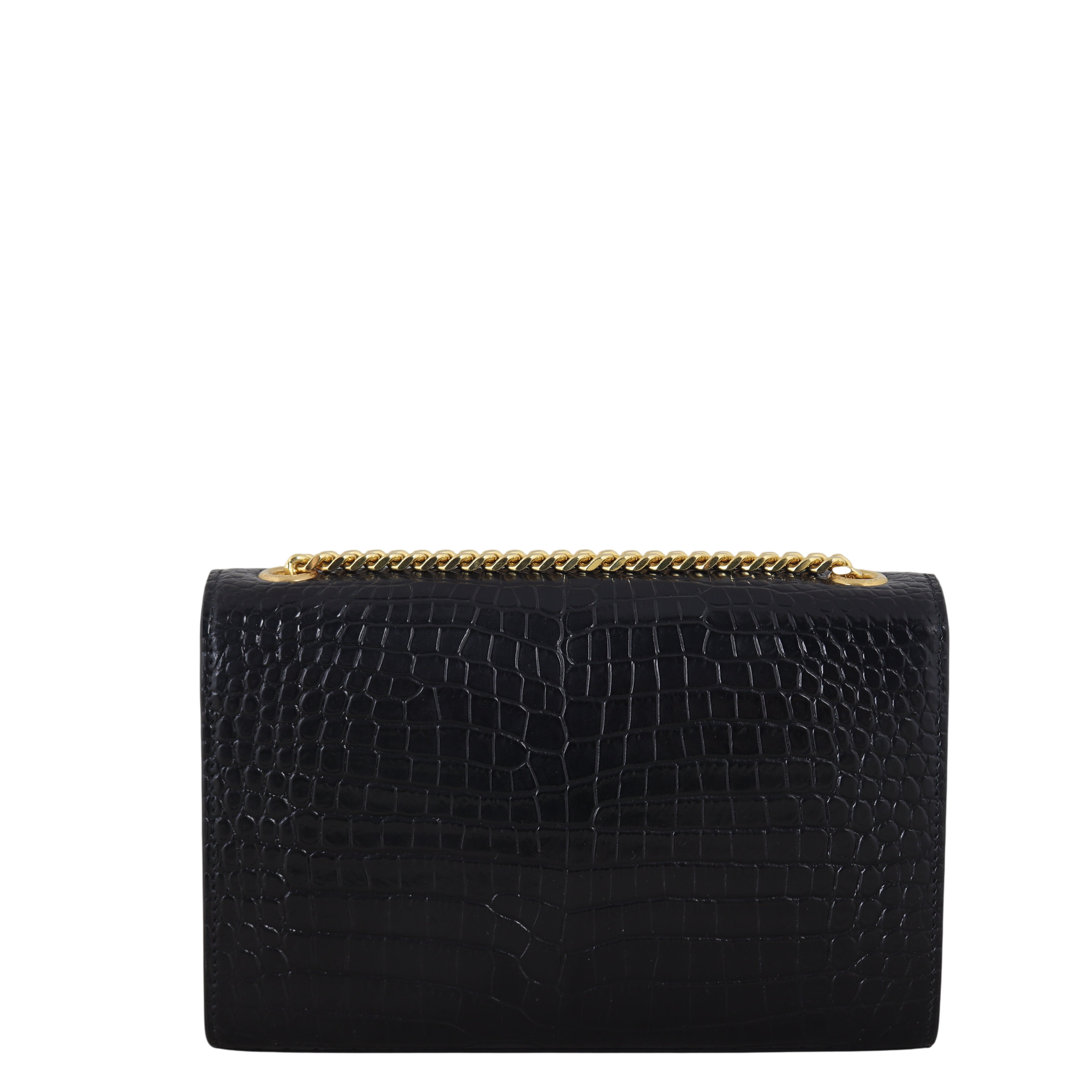 Saint Laurent Kate Tassel Chain Bag Small Croc-Embossed