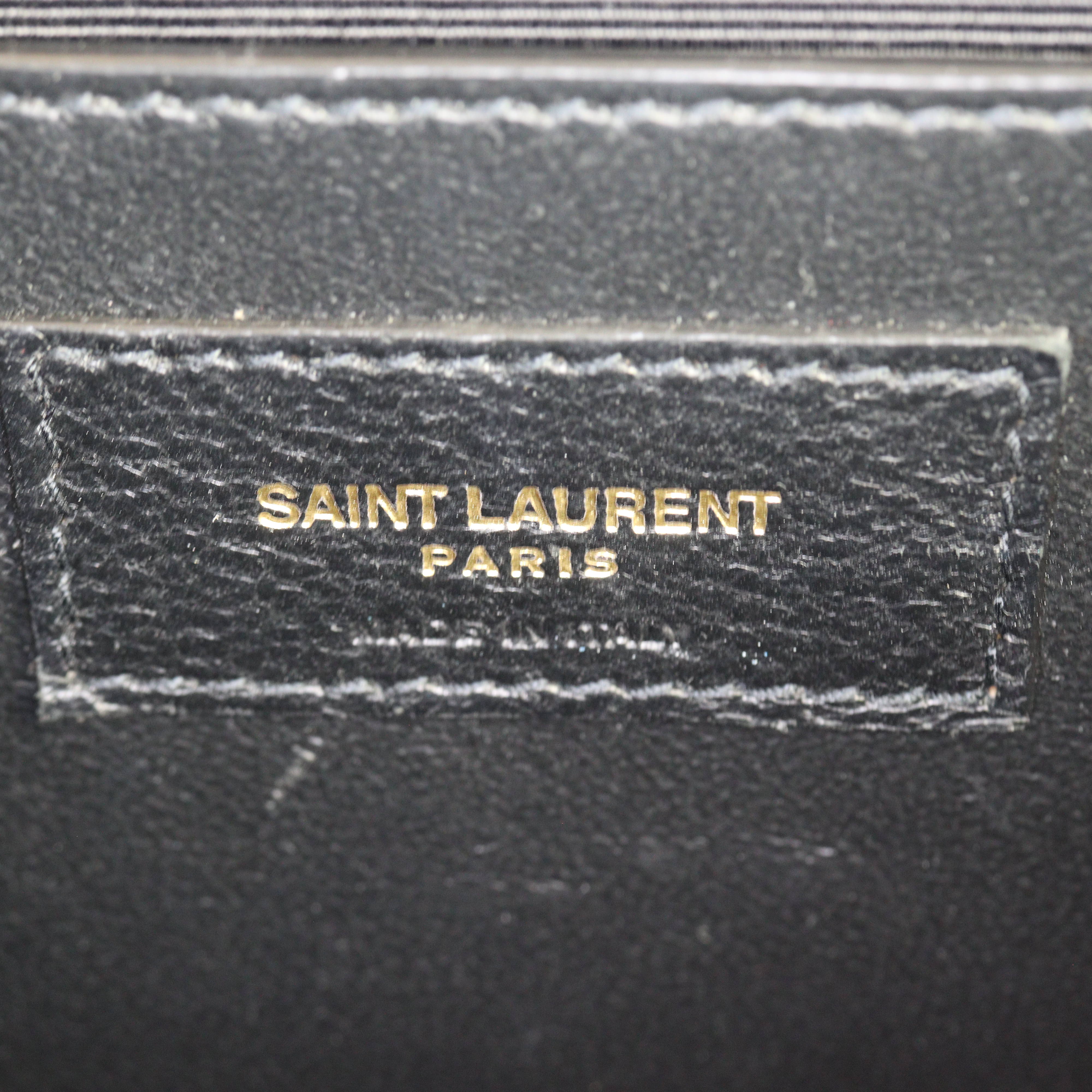 Saint Laurent Kate Tassel Chain Bag Small Croc-Embossed