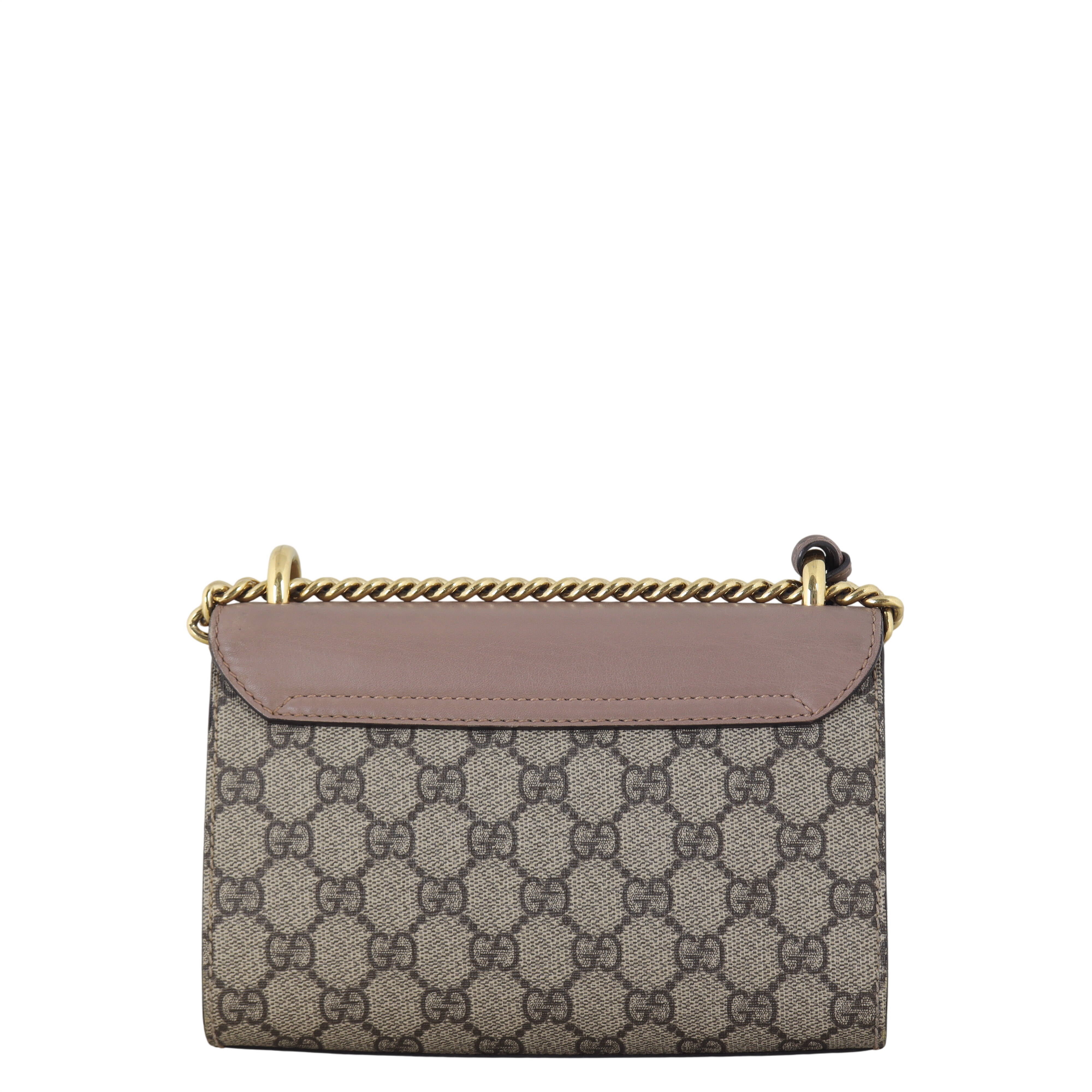 Gucci GG Supreme Padlock Small Shoulder Bag Pearl Studs