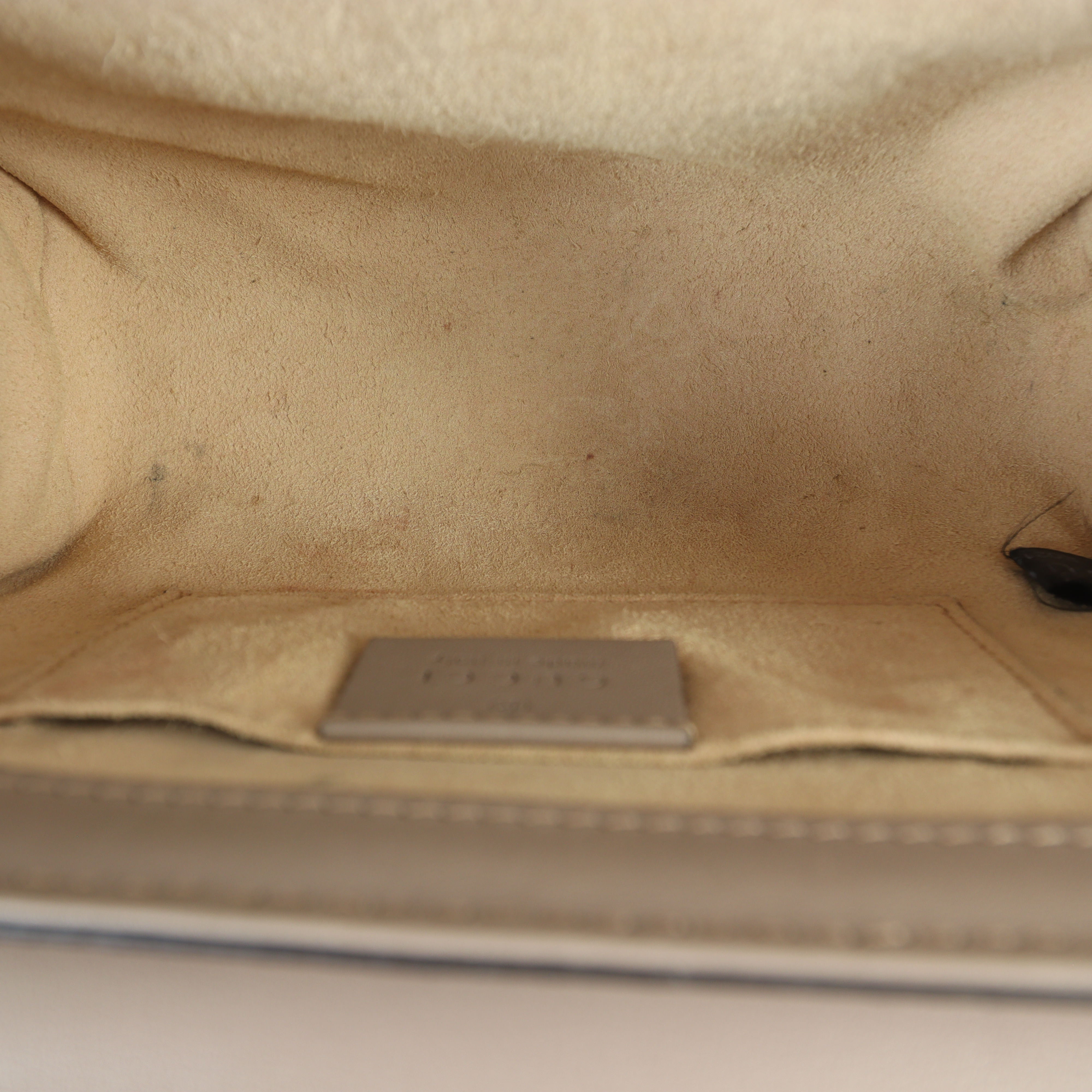 Gucci GG Supreme Padlock Small Shoulder Bag Pearl Studs