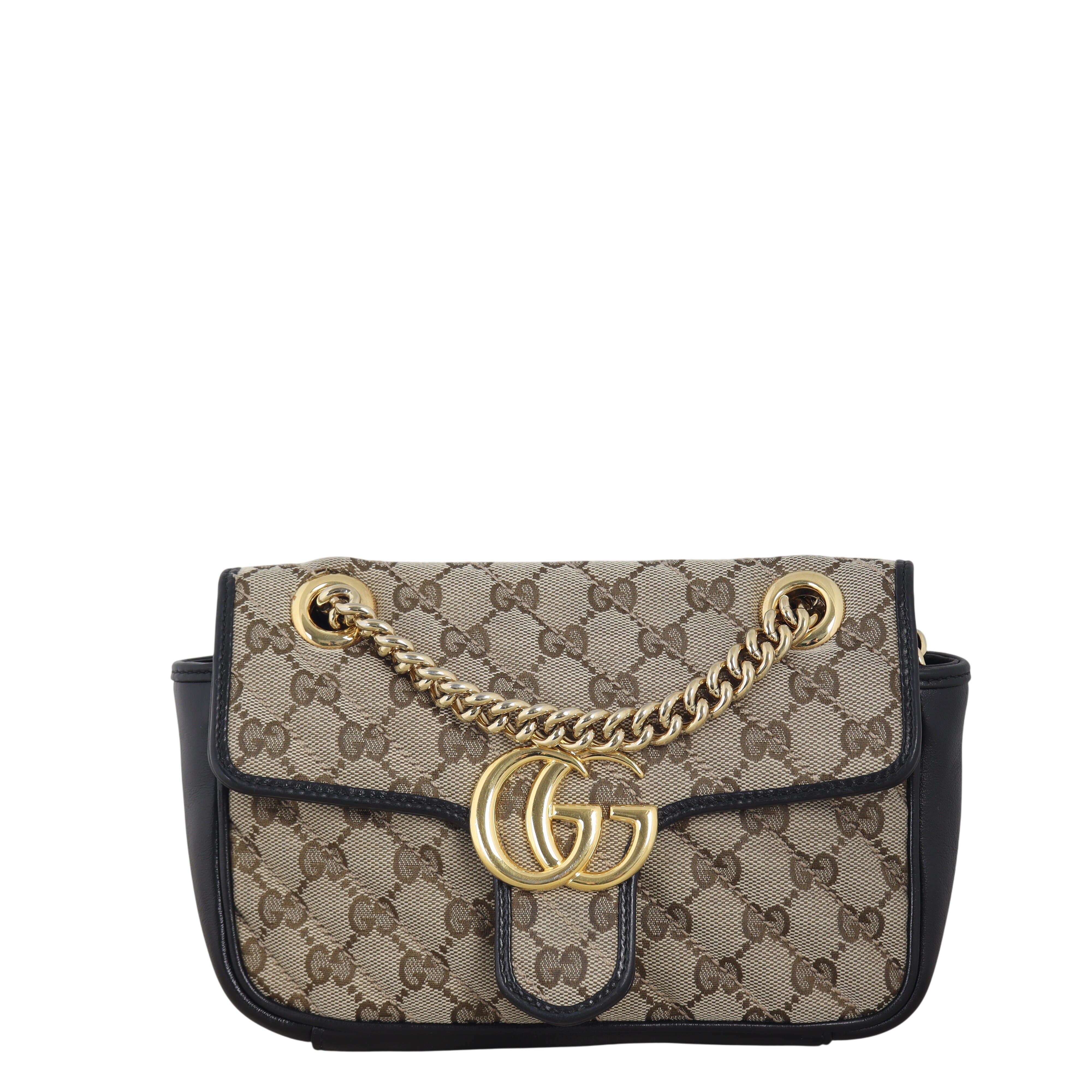 Gucci GG Canvas Marmont Diagonal Small Shoulder Bag