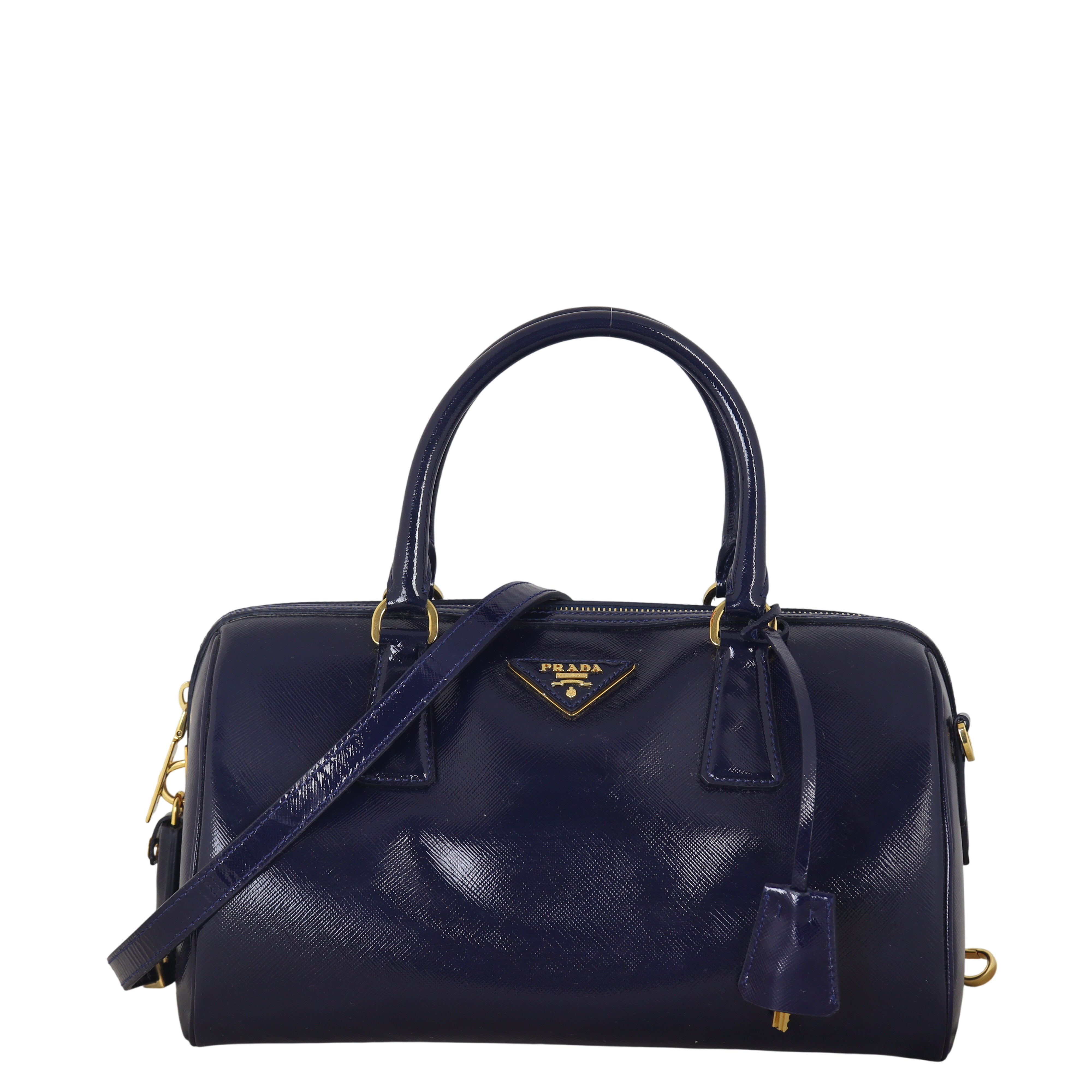 Prada Saffiano Vernice Bauletto Bag