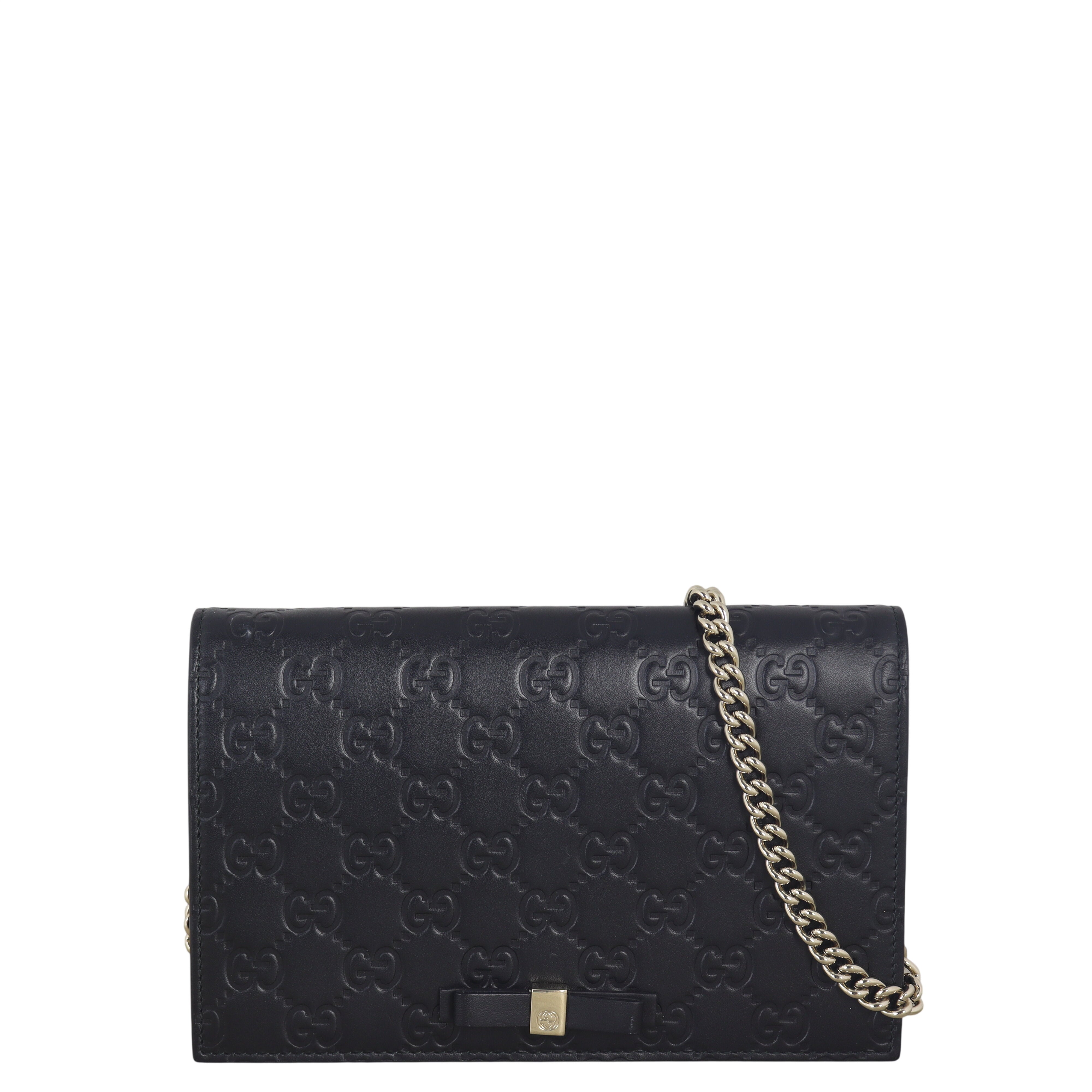 Gucci Guccissima Bow Wallet on Chain