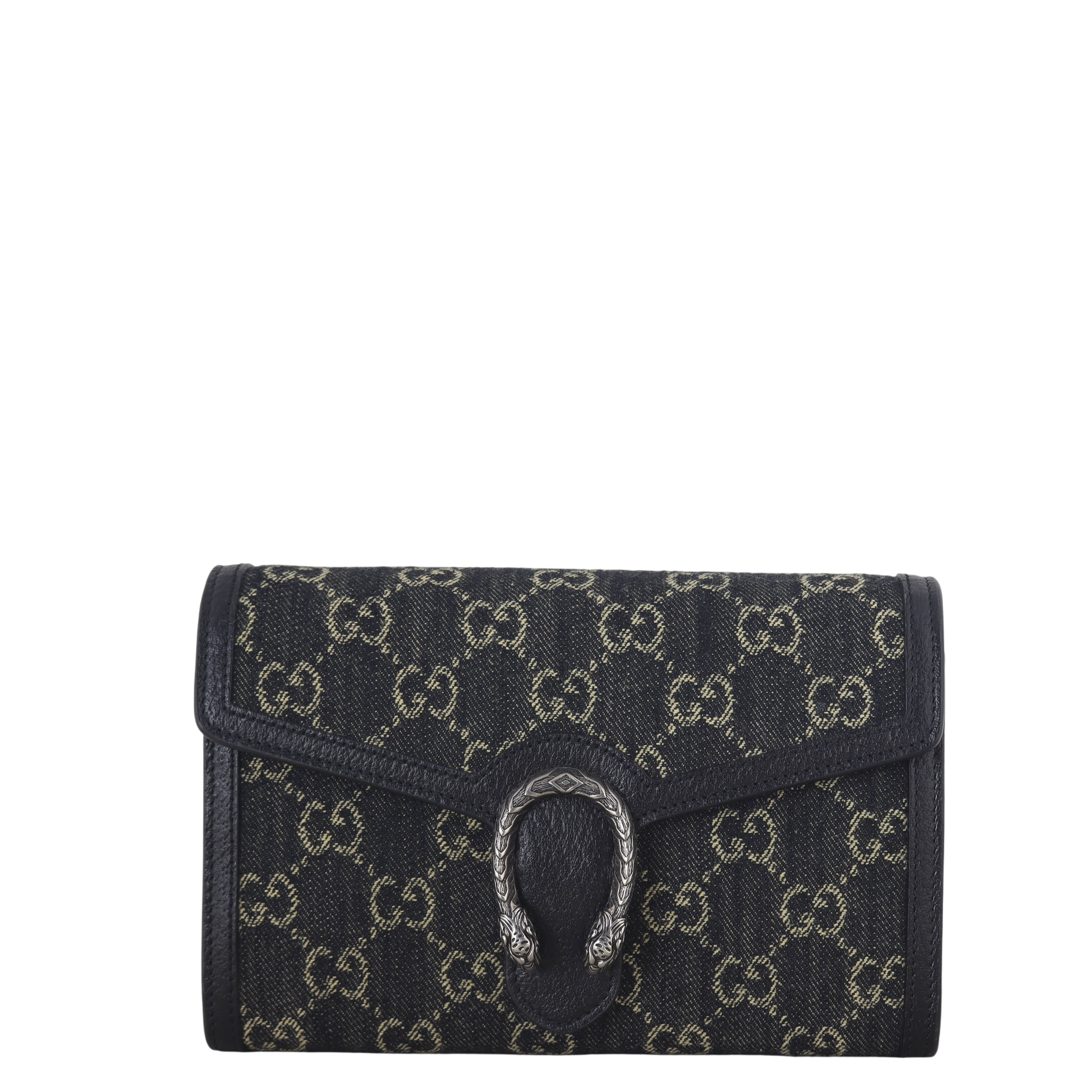 Gucci Dionysus GG Denim Chain Wallet