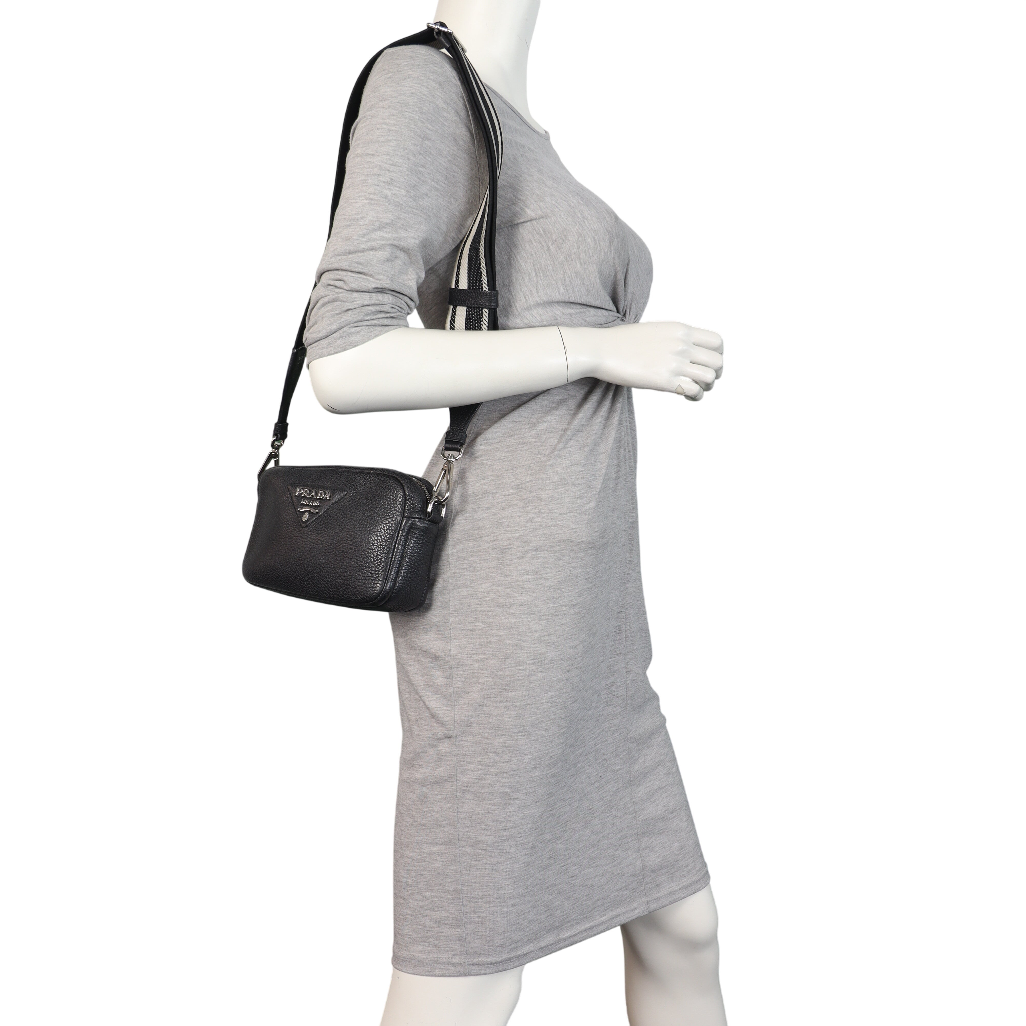 Prada Vitello Daino Zip Camera Bag