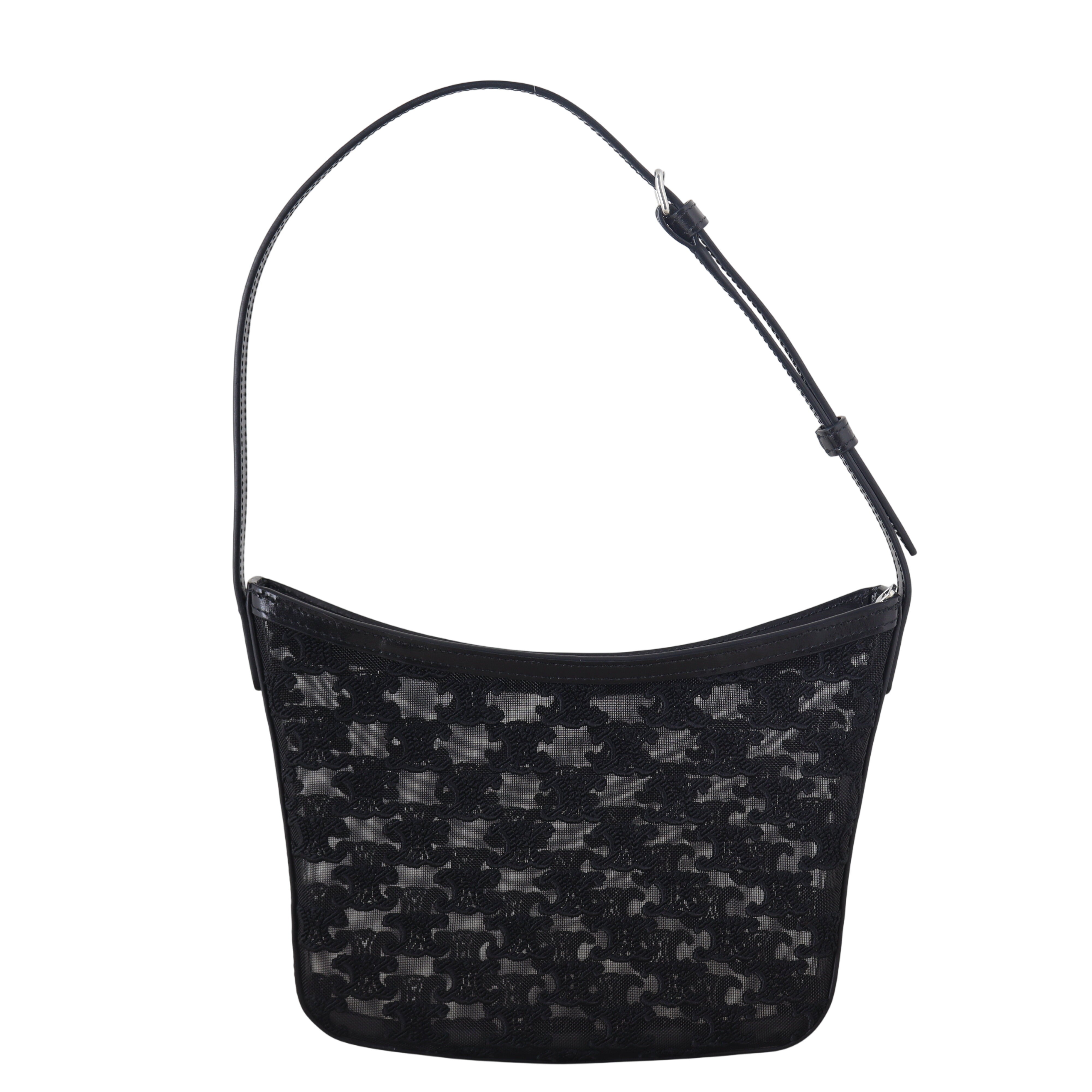 Celine Croque Medium Tulle Leather Hobo