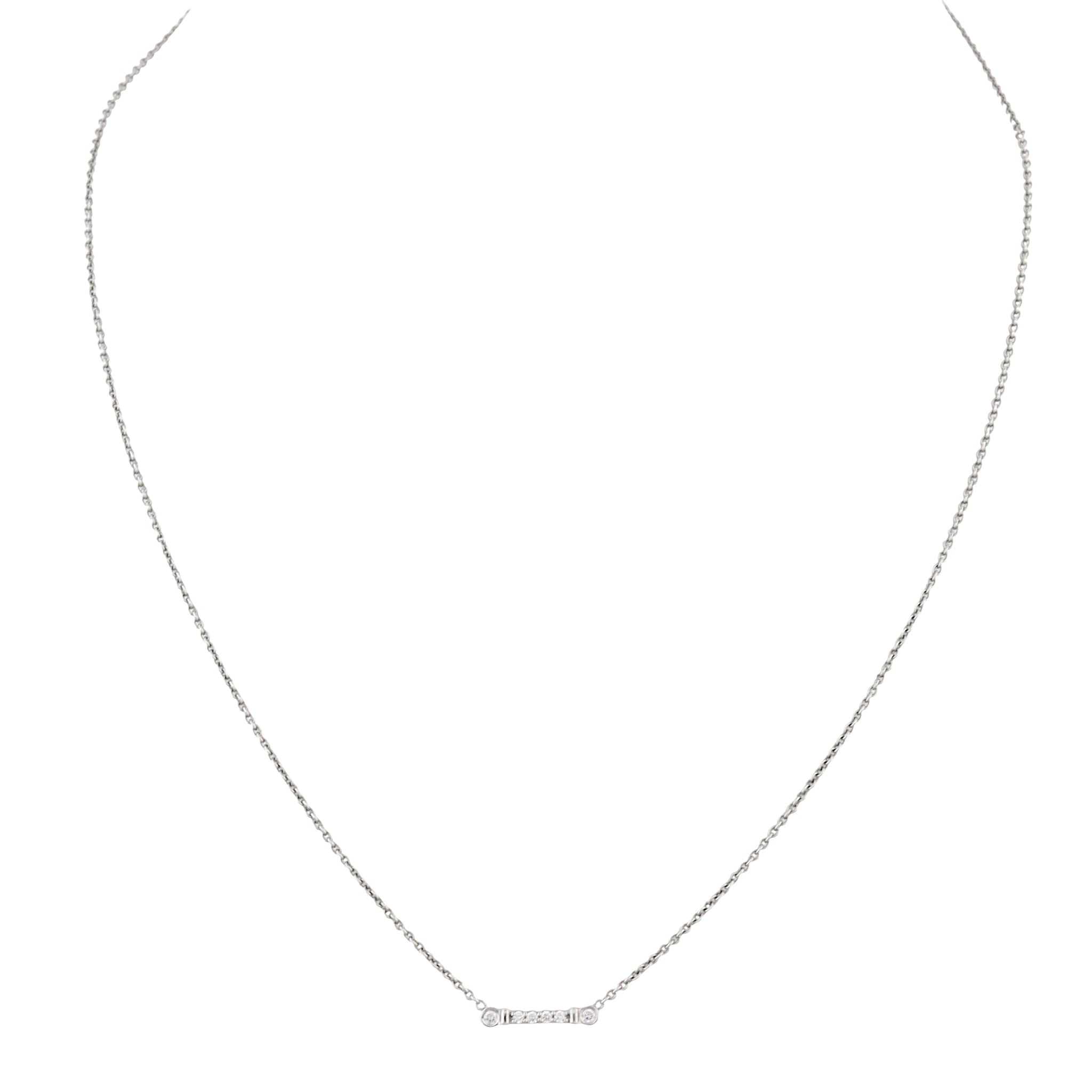 Tiffany & Co. Fleur De Lis Key Bar Platinum Necklace