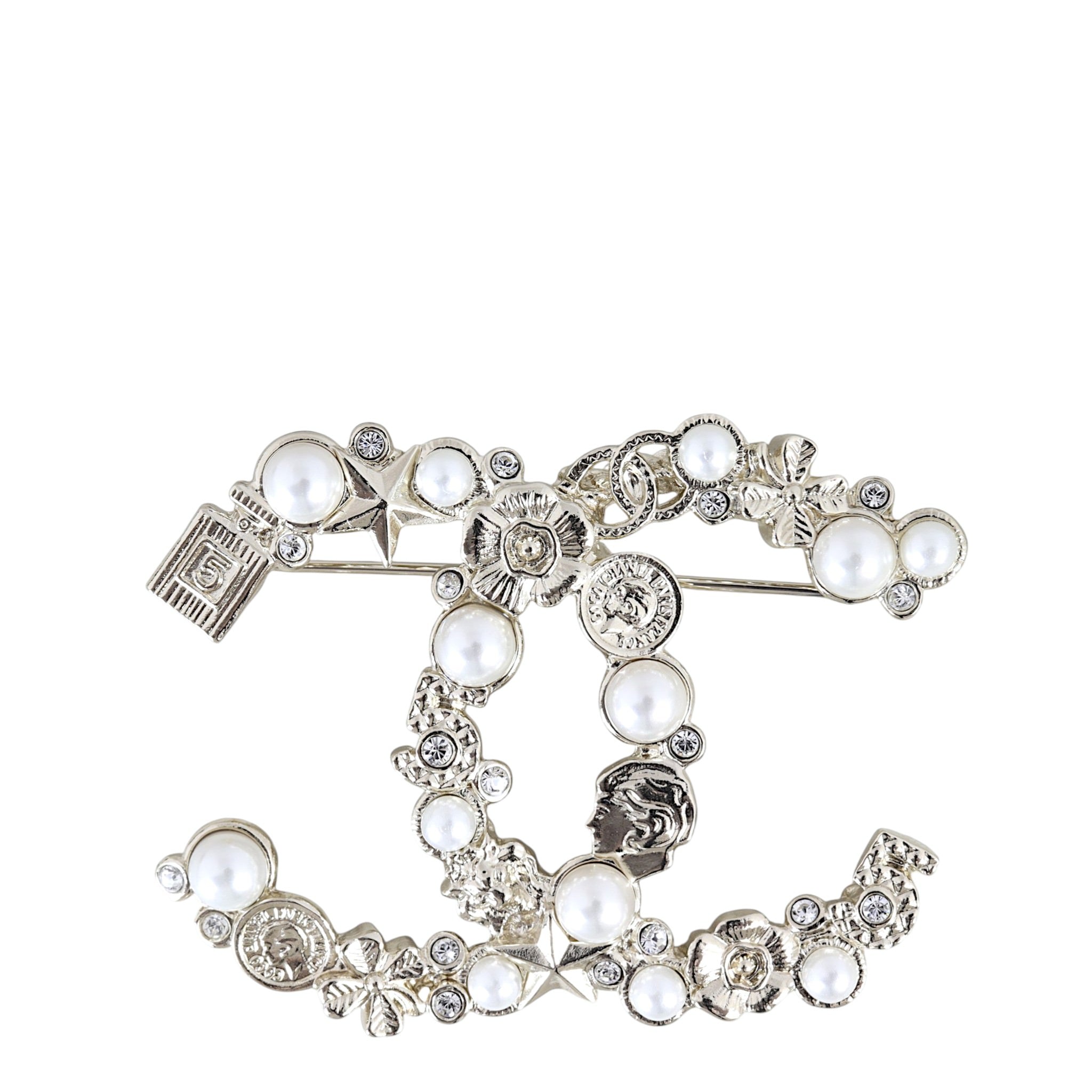 Chanel No.5 Pearl Crystal Brooch