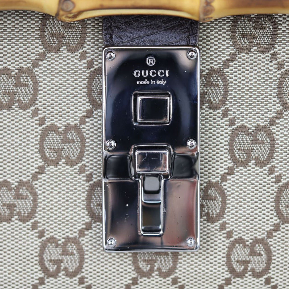 Gucci GG Canvas Bamboo Bullet Bag Hardware
