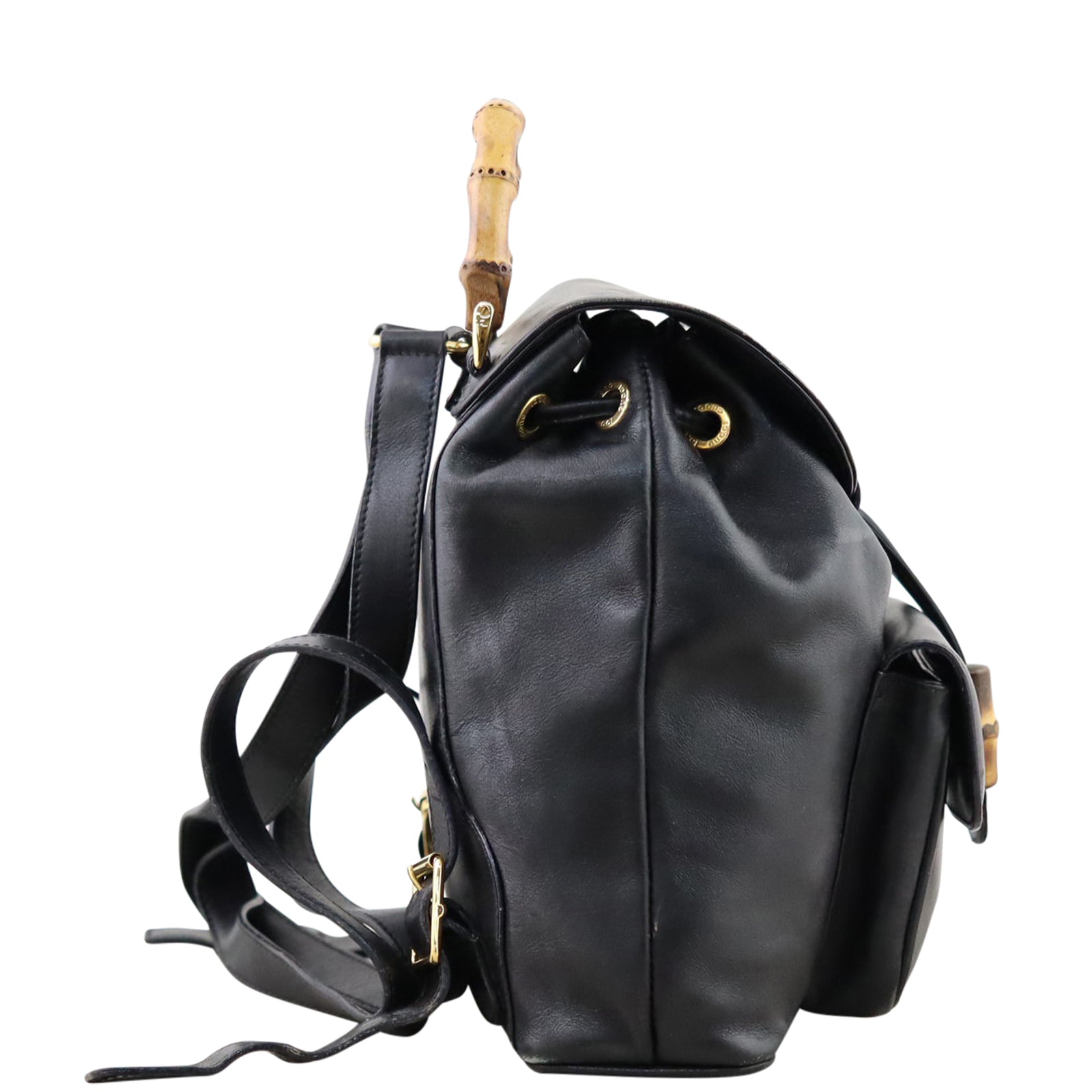 Gucci Bamboo Leather Mini Backpack Side