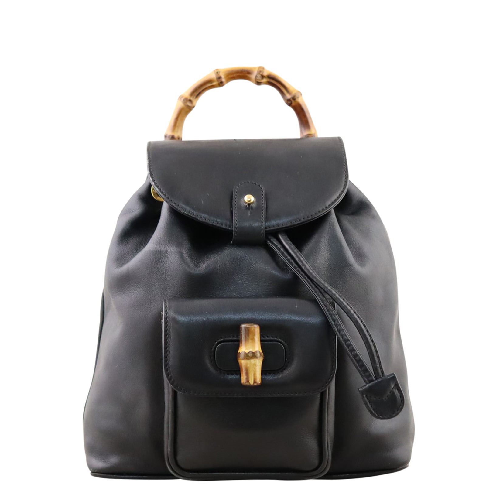 Gucci Bamboo Leather Mini Backpack Front