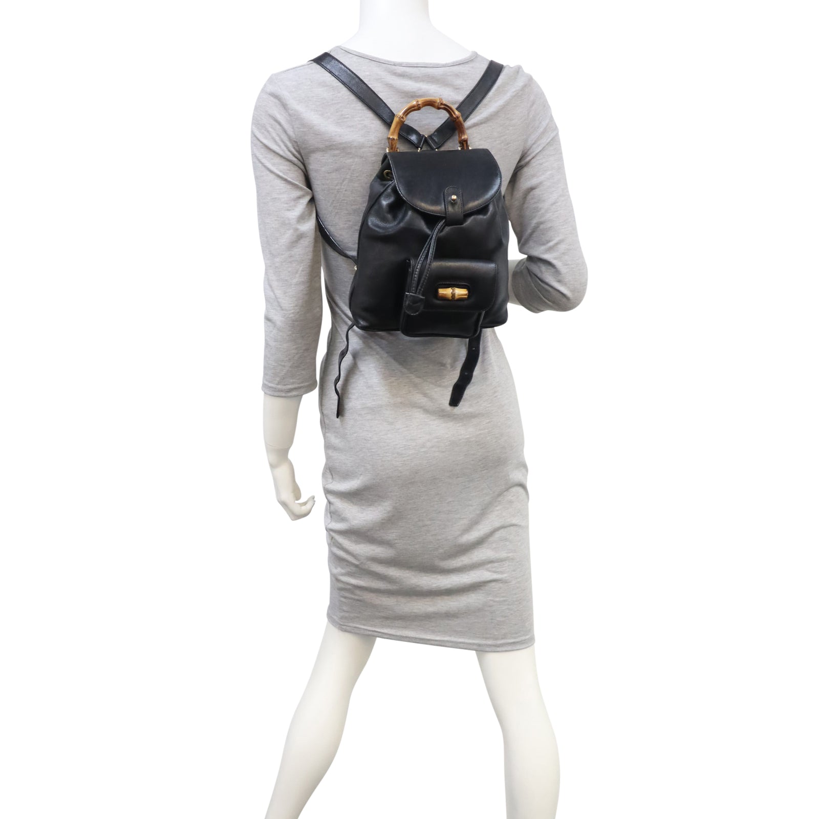 Gucci Bamboo Leather Mini Backpack Mannequin