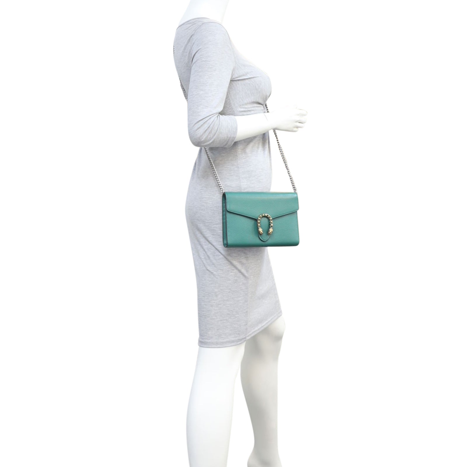 Gucci Dionysus Mini Leather Chain Wallet Mannequin