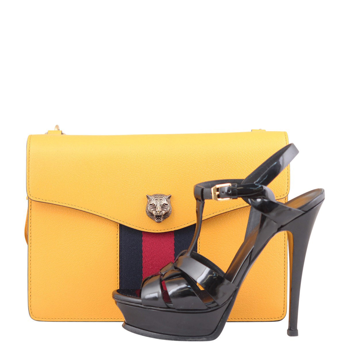 Gucci Animalier Web Leather Chain Shoulder Bag