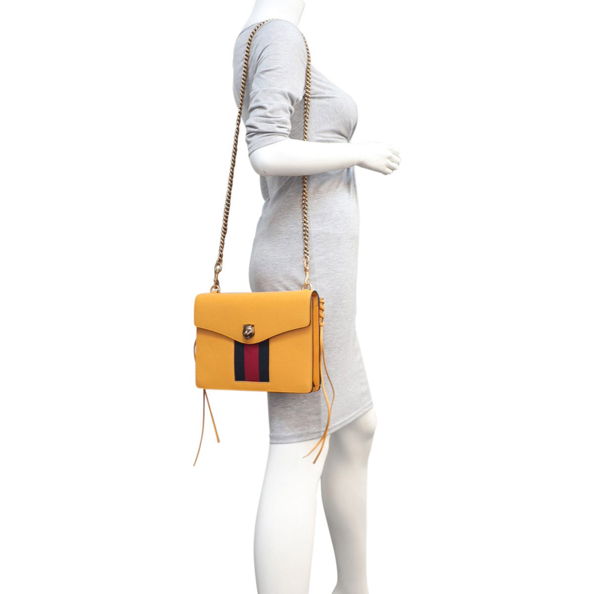 Gucci Animalier Web Leather Chain Shoulder Bag