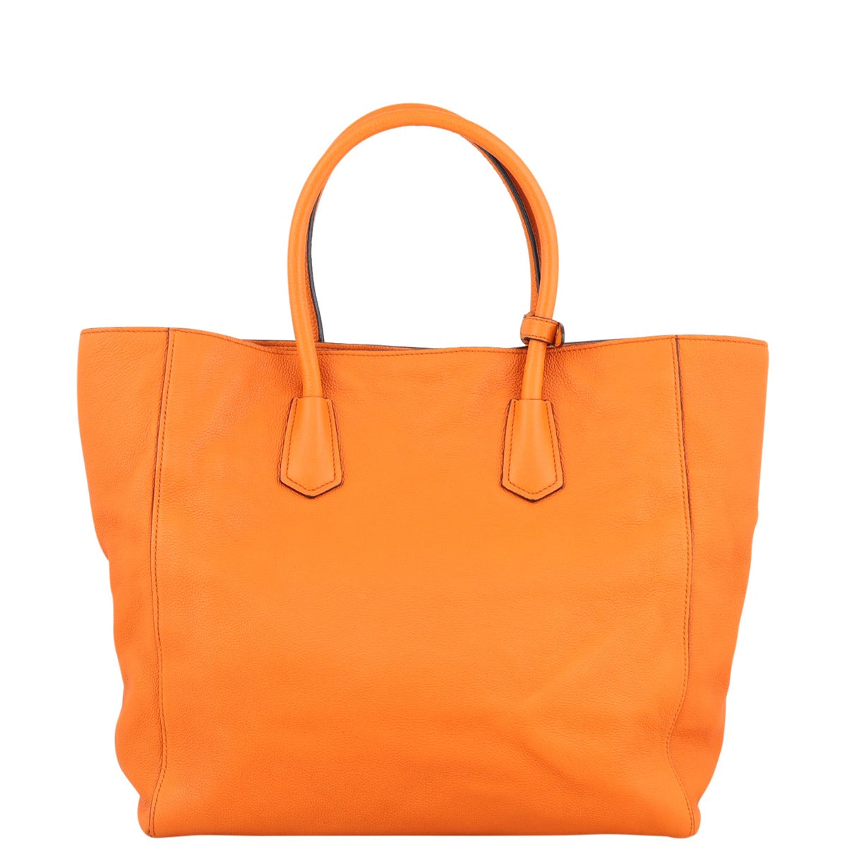 Prada Vitello Grain Shopping Tote (orange) Back
