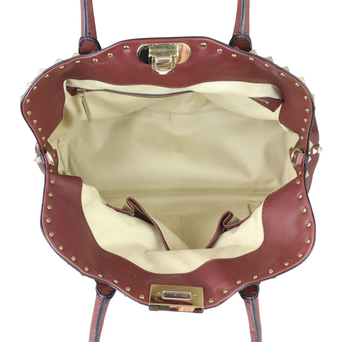 Valentino Rockstud Tall Tote Whole interior
