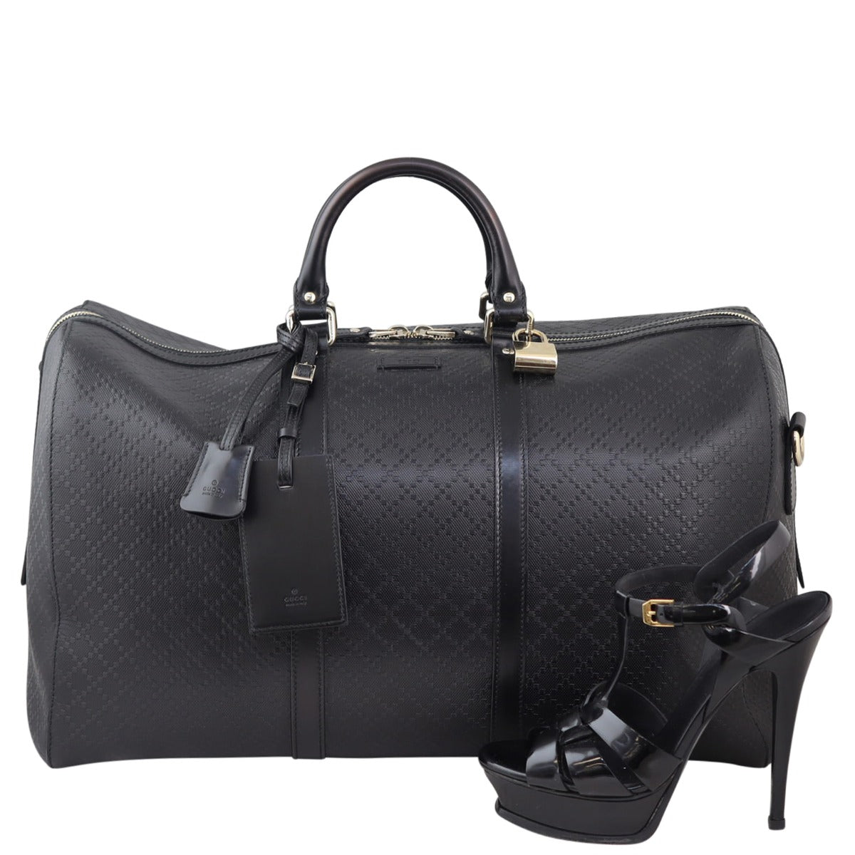Gucci Bright Diamante Carry-On Duffle Bag (black) Shoe

