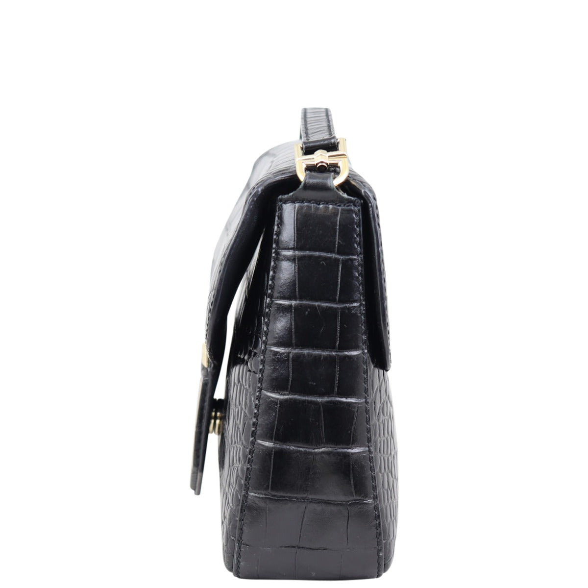 Givenchy Croc-Embossed Nobile Crossbody Side
