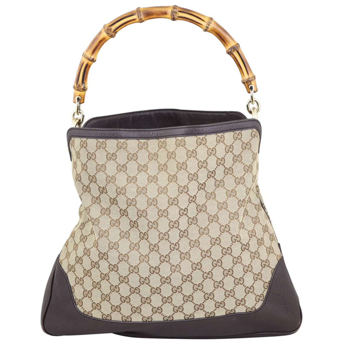 Gucci GG Canvas Diana Bamboo Shoulder Bag Front
