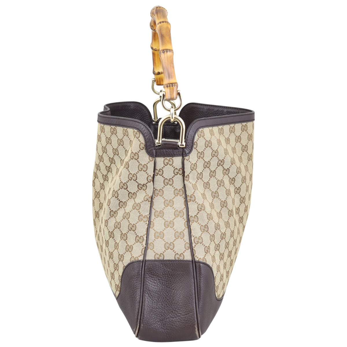Gucci GG Canvas Diana Bamboo Shoulder Bag Side

