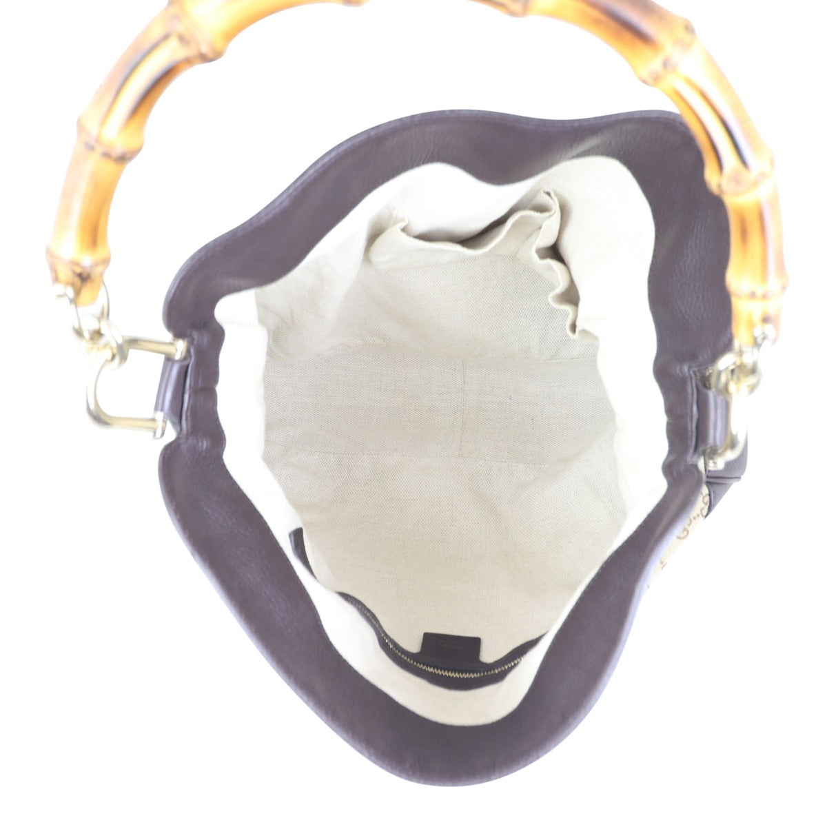 Gucci GG Canvas Diana Bamboo Shoulder Bag Whole interior
