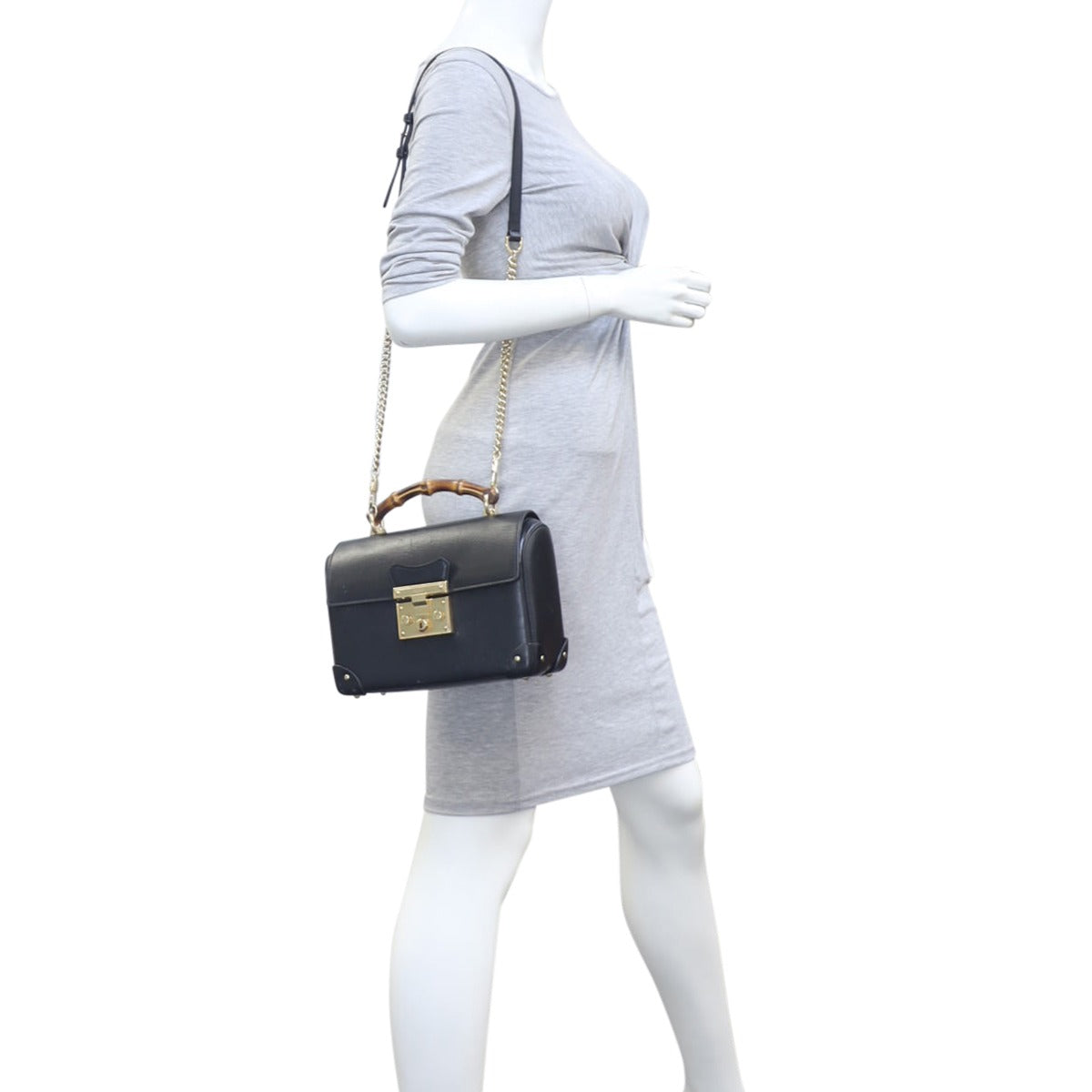Gucci Padlock Small Bamboo Shoulder Bag Mannequin
