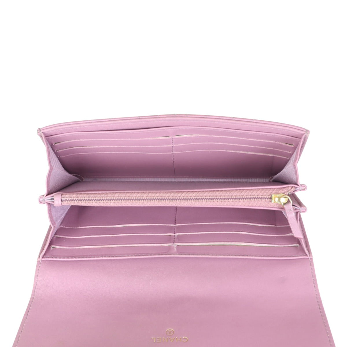 Chanel Classic Flap Long Wallet Back Whole interior
