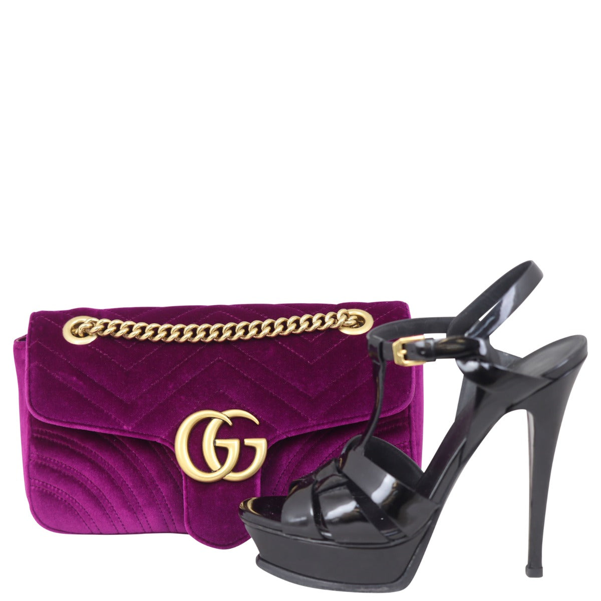 Gucci GG Marmont Velvet Small Shoulder Bag Shoe
