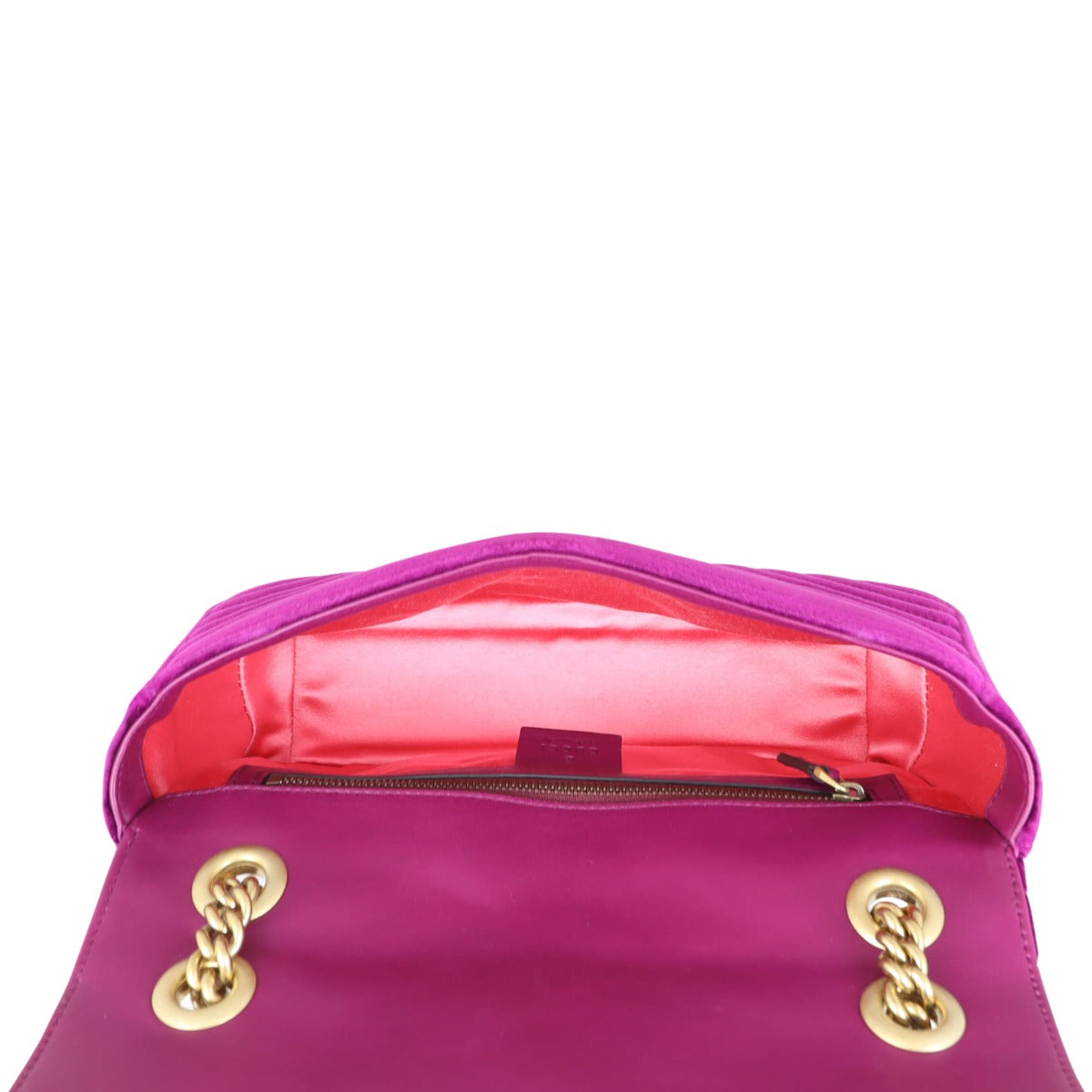 Gucci GG Marmont Velvet Small Shoulder Bag Whole interior
