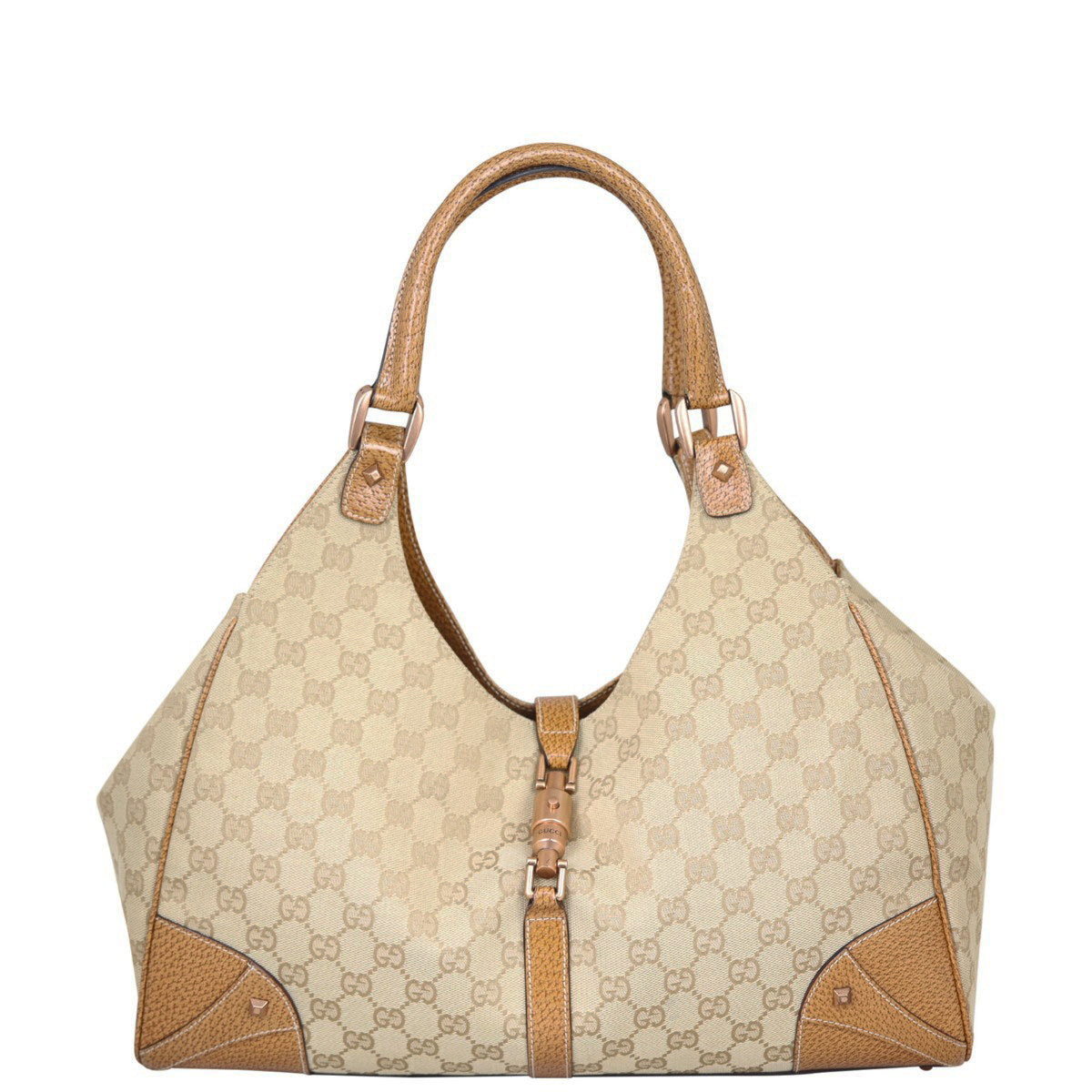 Gucci GG Canvas Jackie Nailhead Tote Front