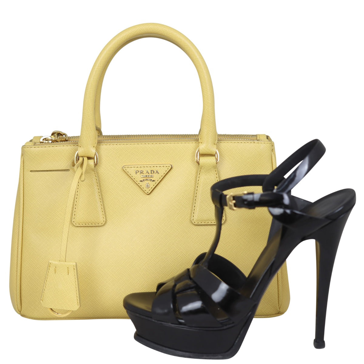Prada Saffiano Lux Galleria Double Zip Tote Mini Shoe
