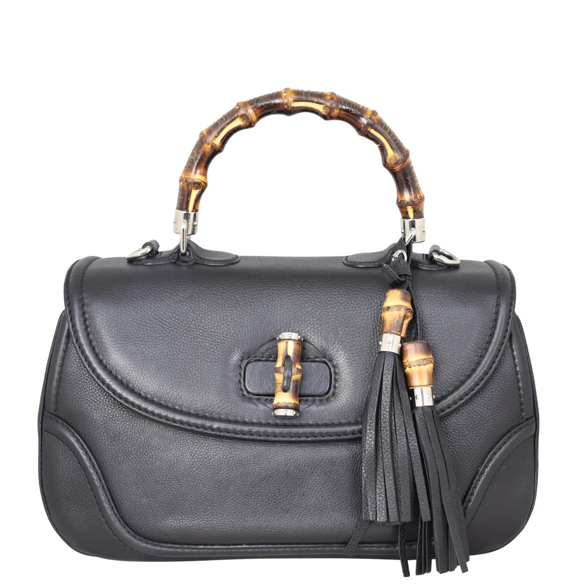 Gucci New Bamboo Top Handle Bag Large Front
