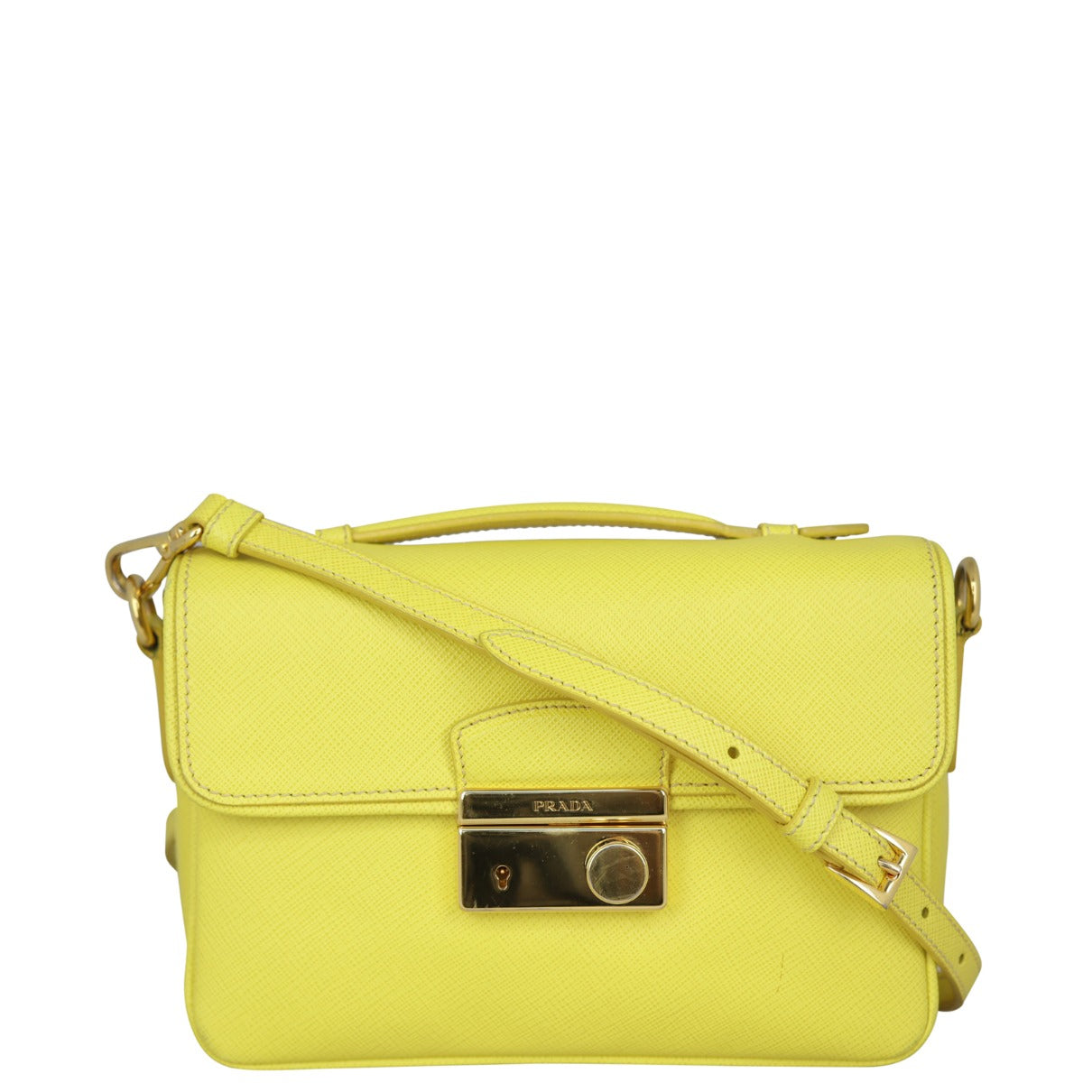 Prada Saffiano Lux Sound Crossbody Bag Front
