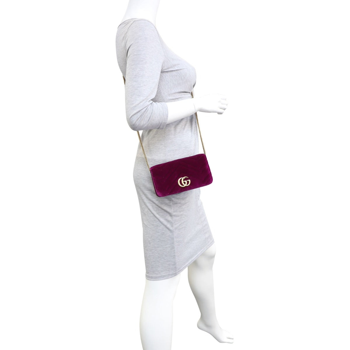 Gucci GG Velvet Super Mini Shoulder Bag Mannequin
