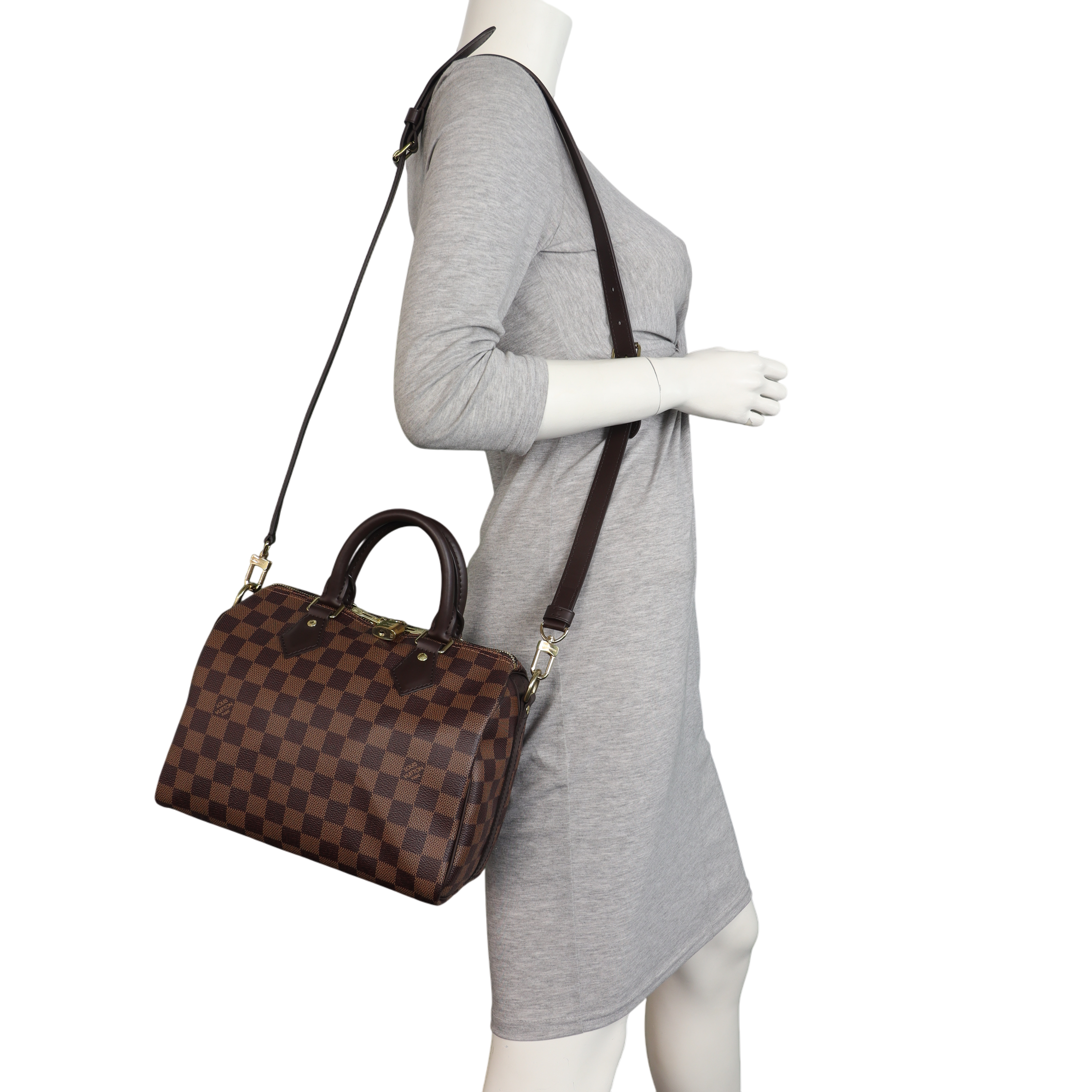 Louis Vuitton Speedy 25 Bandouliere Damier Ebene