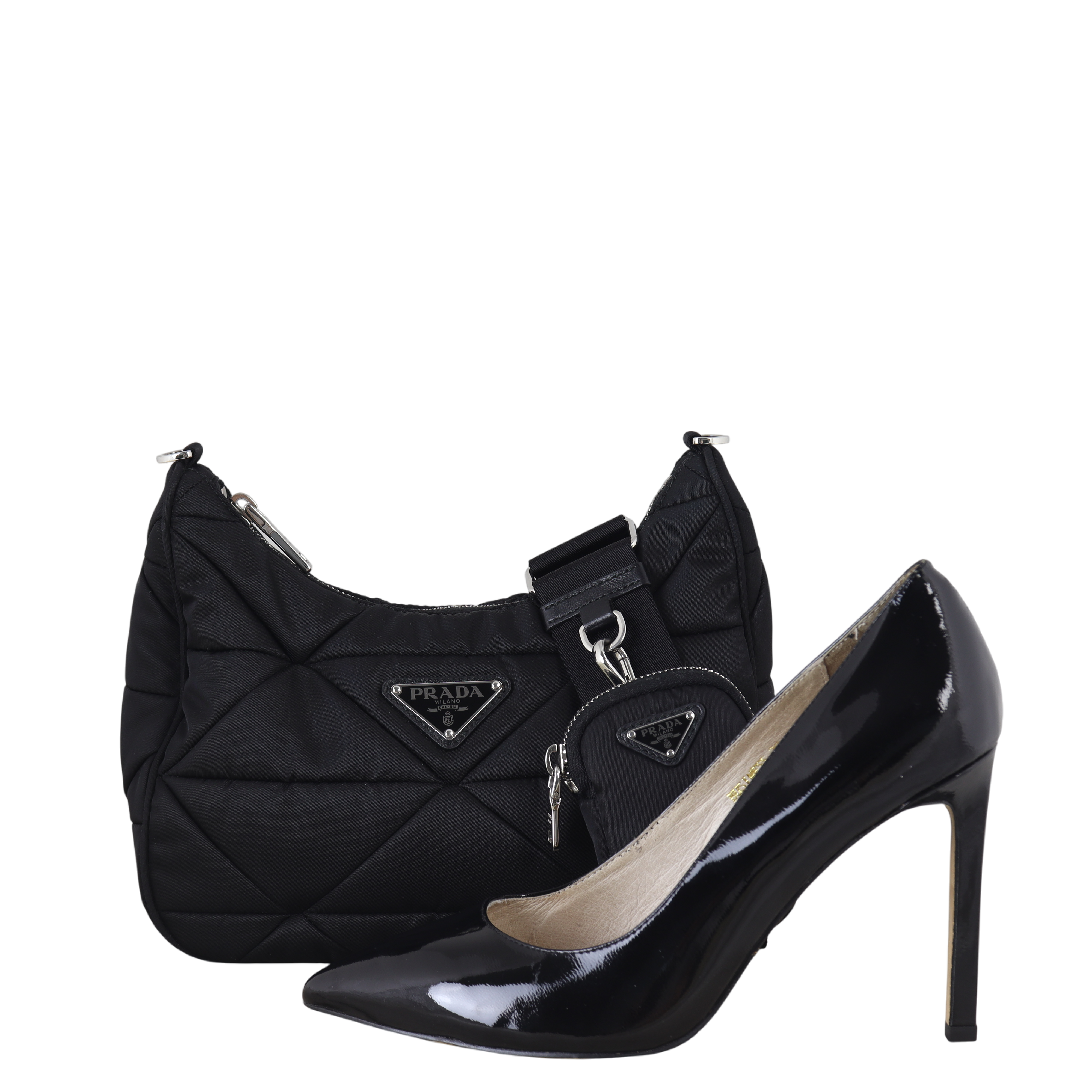 Prada Re-Nylon Patchwork Tessuto Padded Shoulder Bag