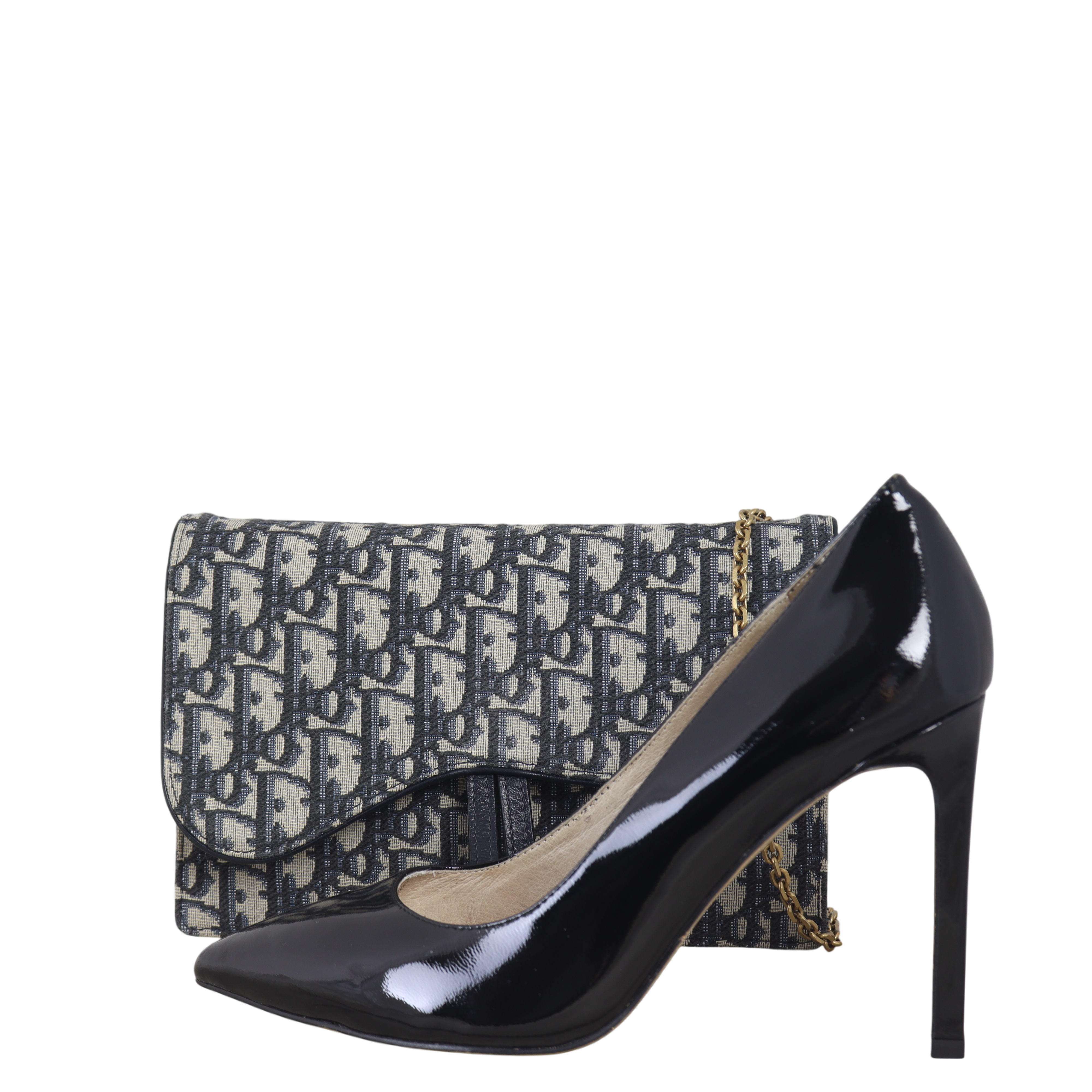 Dior Saddle Pouch Wallet on Chain Oblique