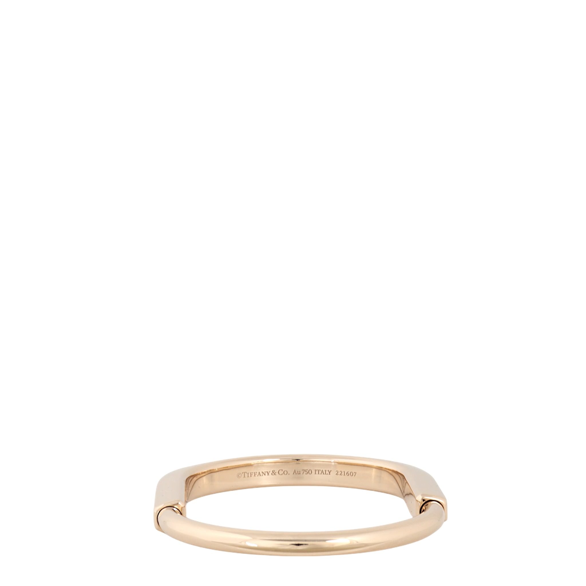 Tiffany & Co Lock 18k Rose Gold Bangle