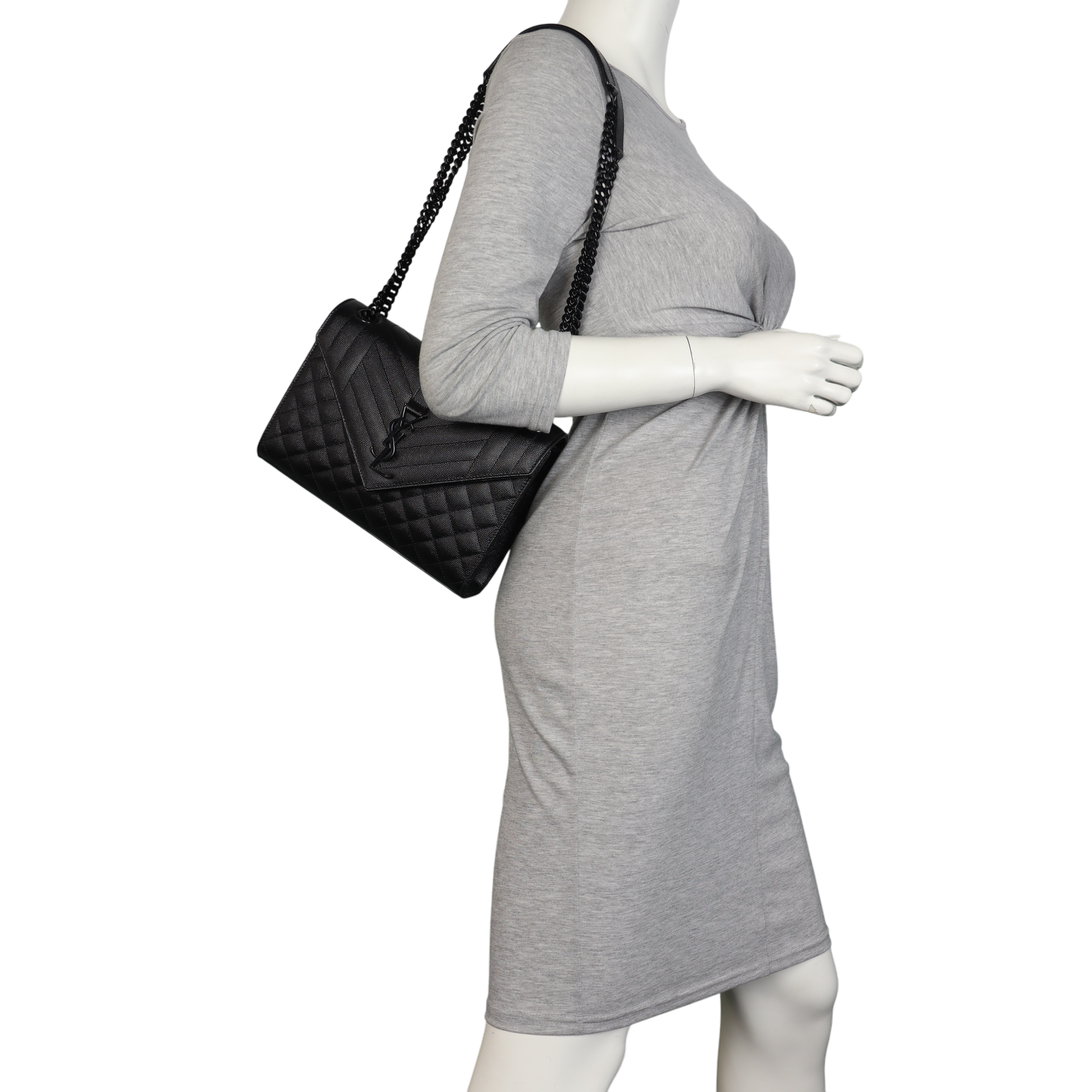 Saint Laurent Monogram Mix Matelasse Envelope Chain Bag Medium