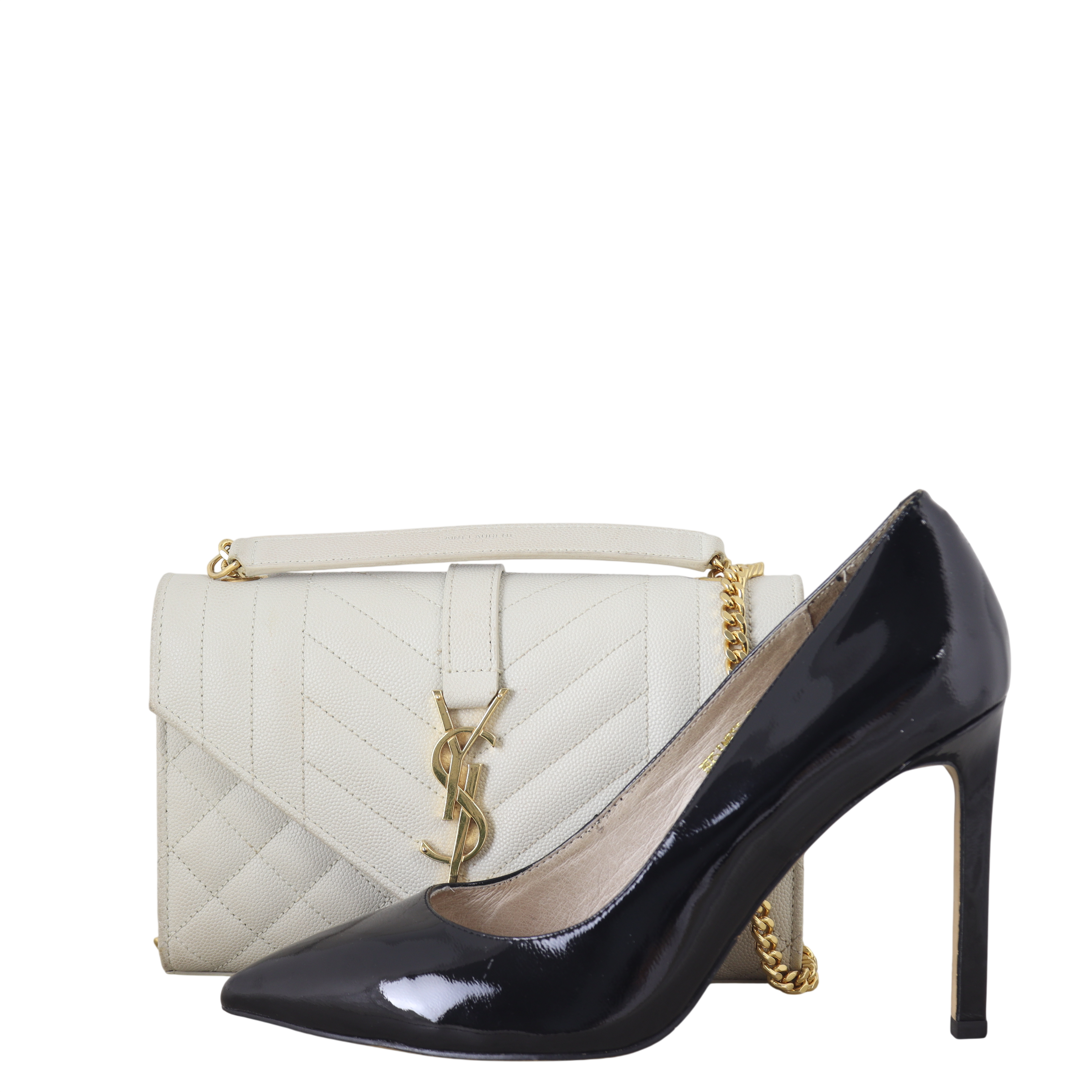 Saint Laurent Monogram Mix Matelasse Envelope Chain Bag Small