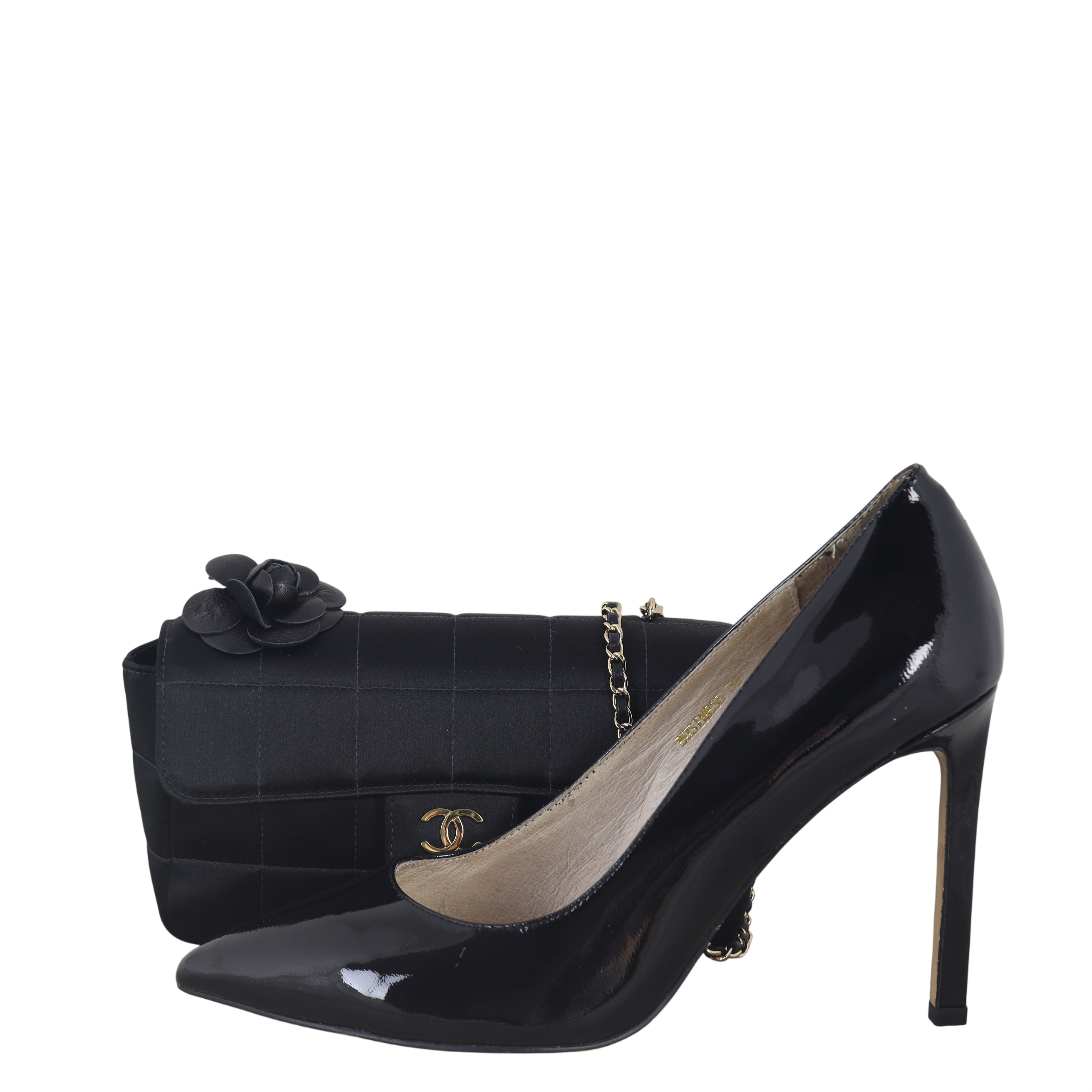 Chanel Camellia Satin Chocolate Bar Flap Bag Mini