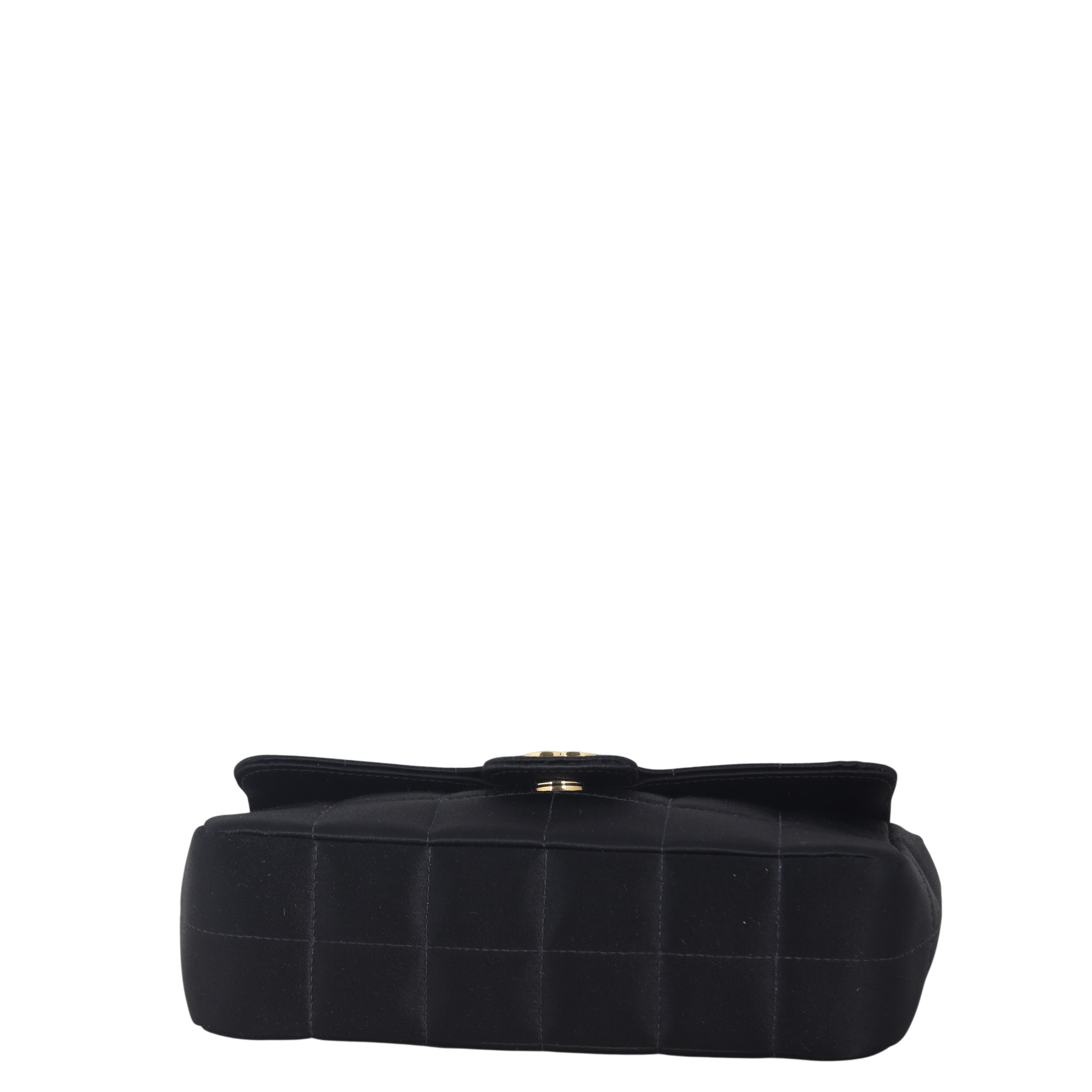 Chanel Camellia Satin Chocolate Bar Flap Bag Mini